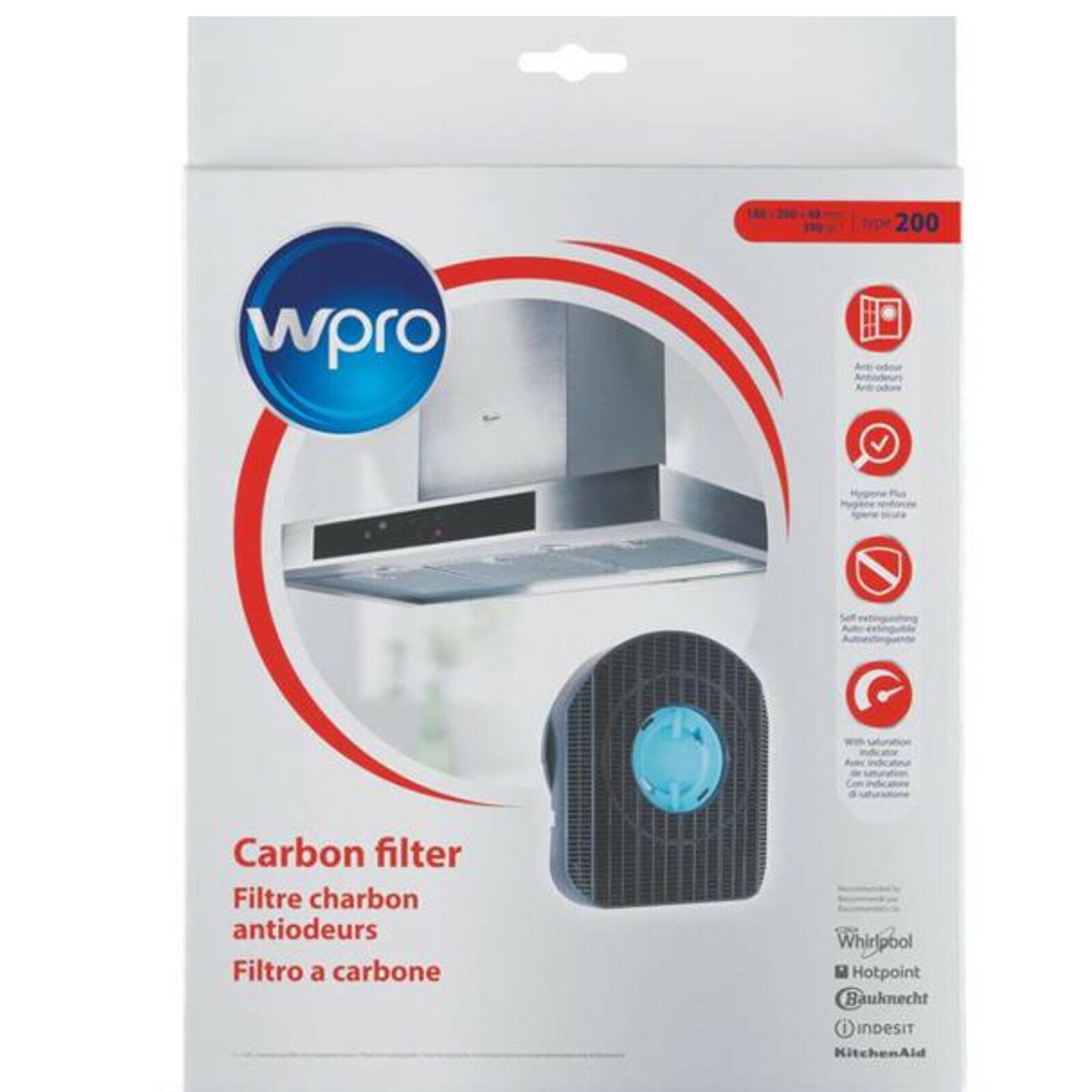 Genuine Hoover Candy Cooker Hood Extractor Fan Carbon Filter Type 200 2 Pack – C00380118