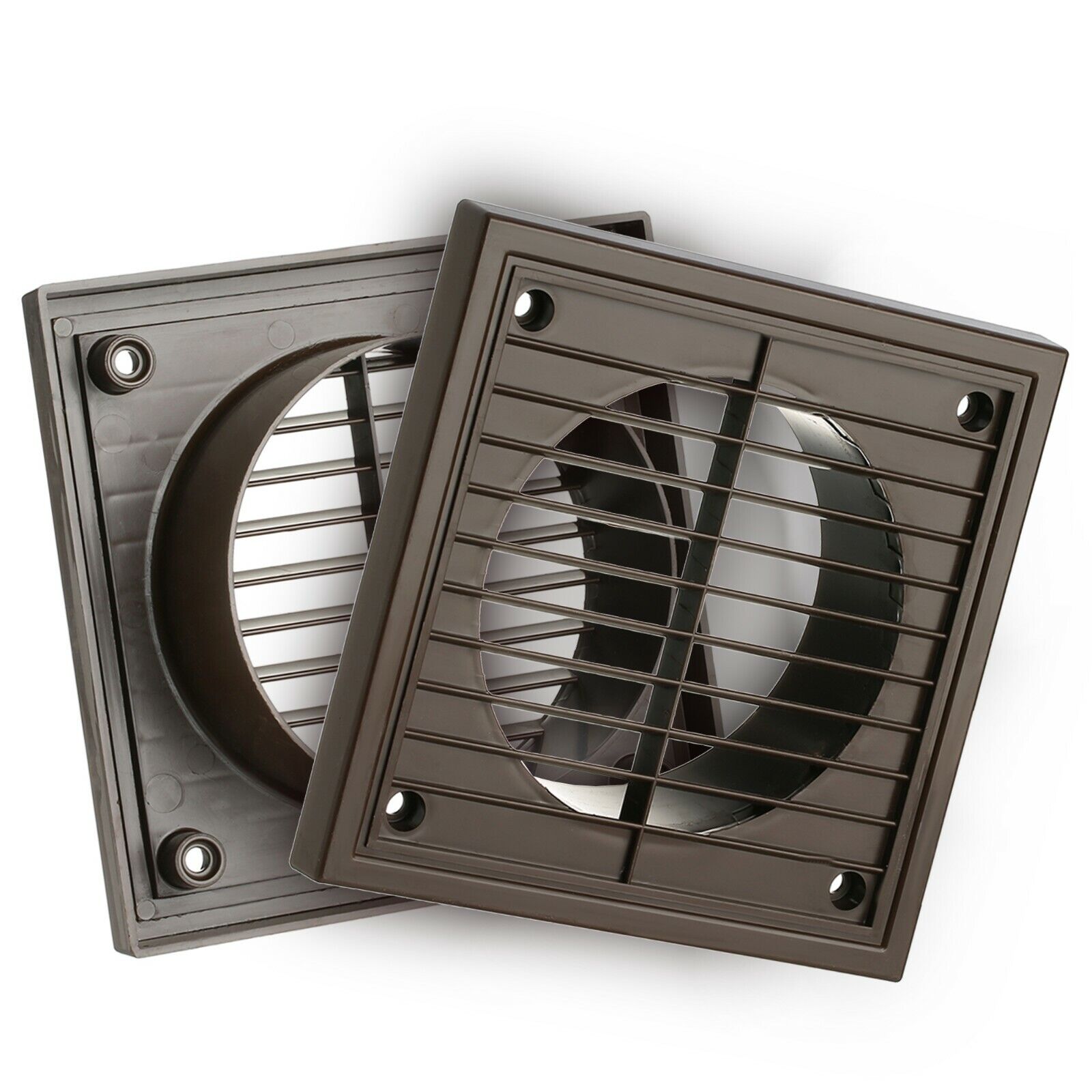 4 Inch Fixed Louvre Grill Brown Square Brow Vent Cover – Jegjm105