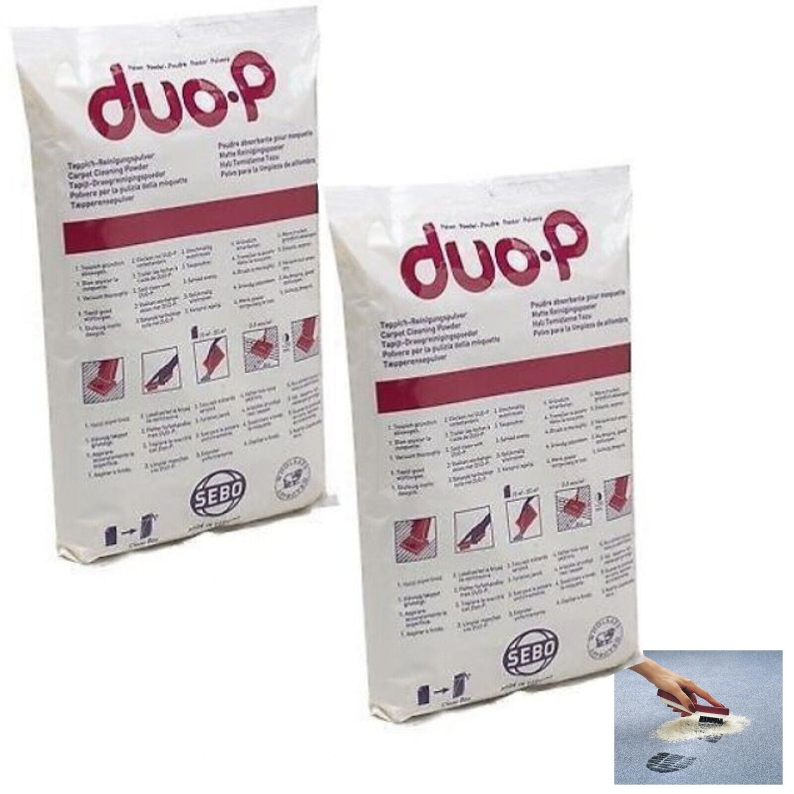 Sebo Duo-P Carpet Cleaning Powder Refill Genuine Part X 2 Packs –