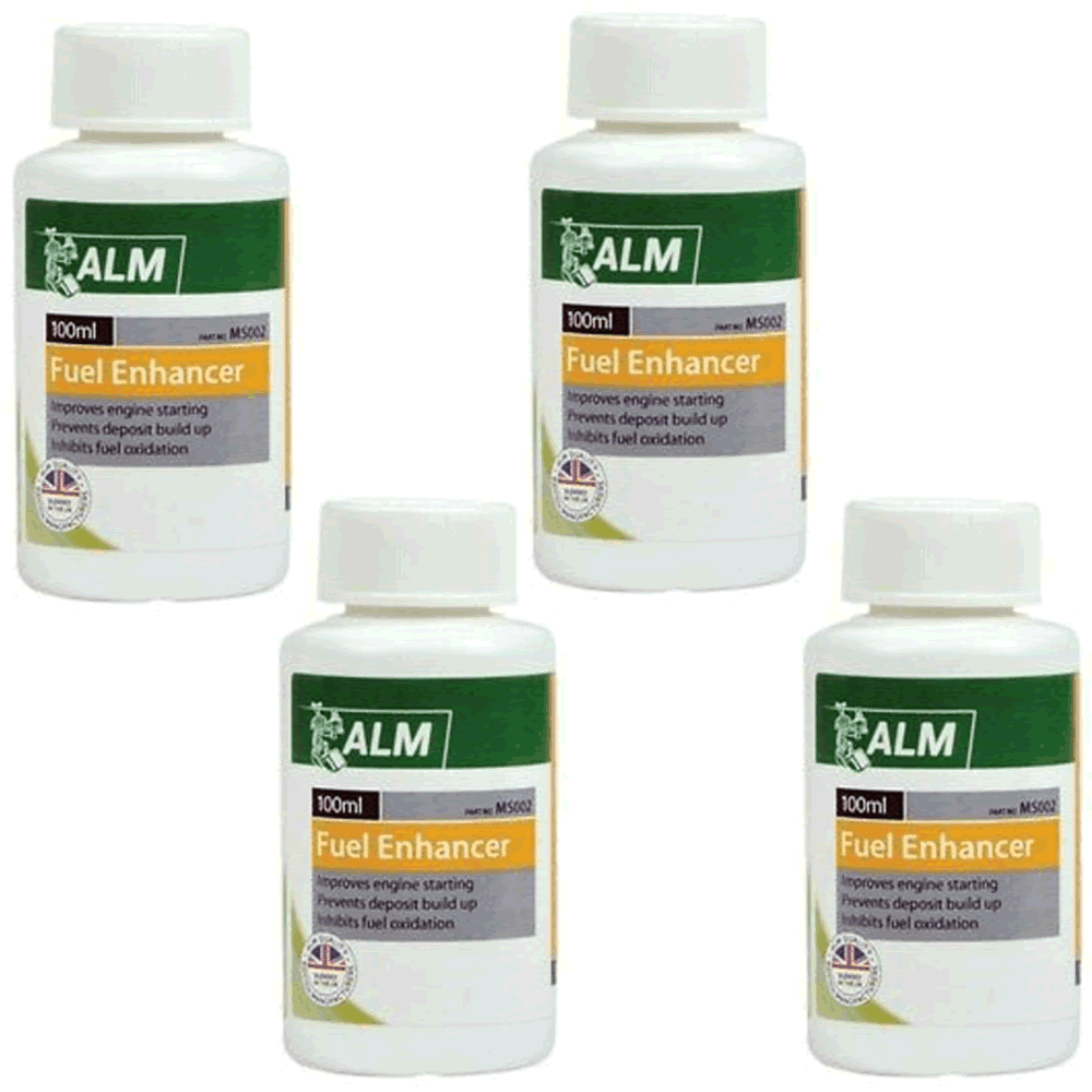 Alm Lawnmower Fuel Enhancer Improves Engine Start Up Prevents Deposit Build Up, 4 X 100Ml Bottles – 400Ml –