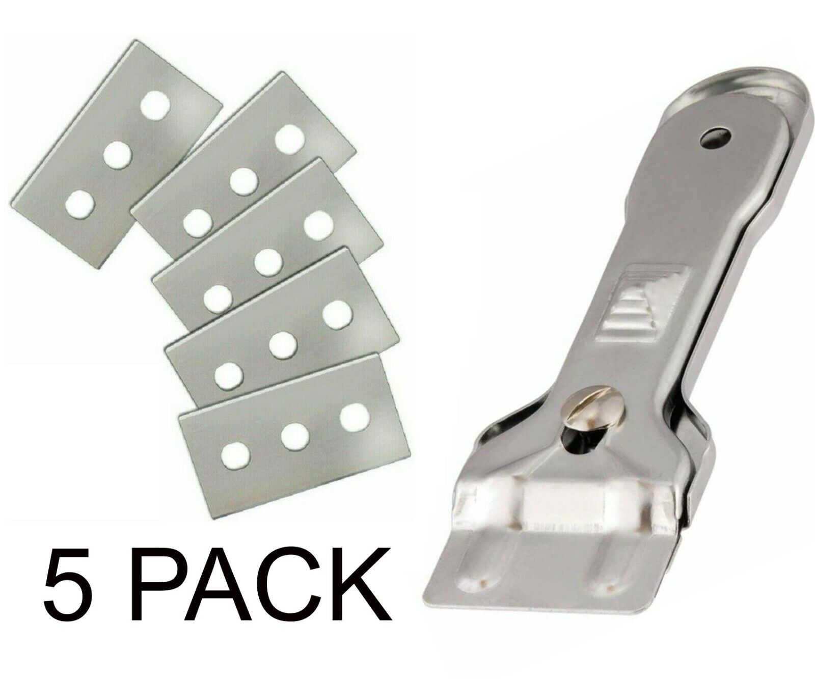 Ceramic Halogen & Induction Hob Glass Scraper Tool With Spare Blades X 5 Pack –