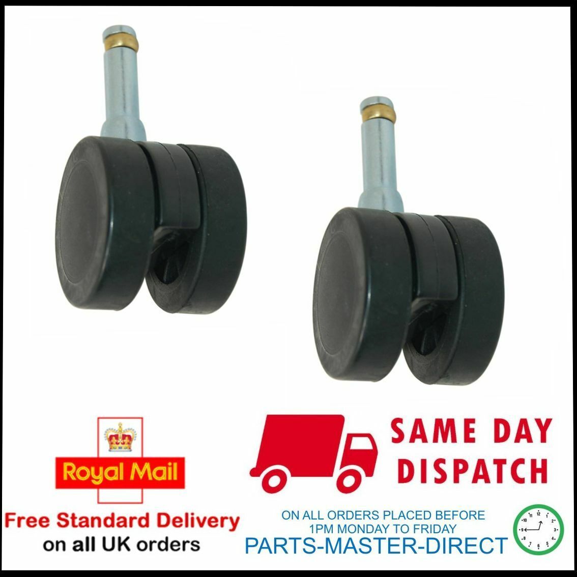 Genuine Numatic George Gve Charles Cvc Front Twin Caster Wheels 50Mm 204111 X 2 –