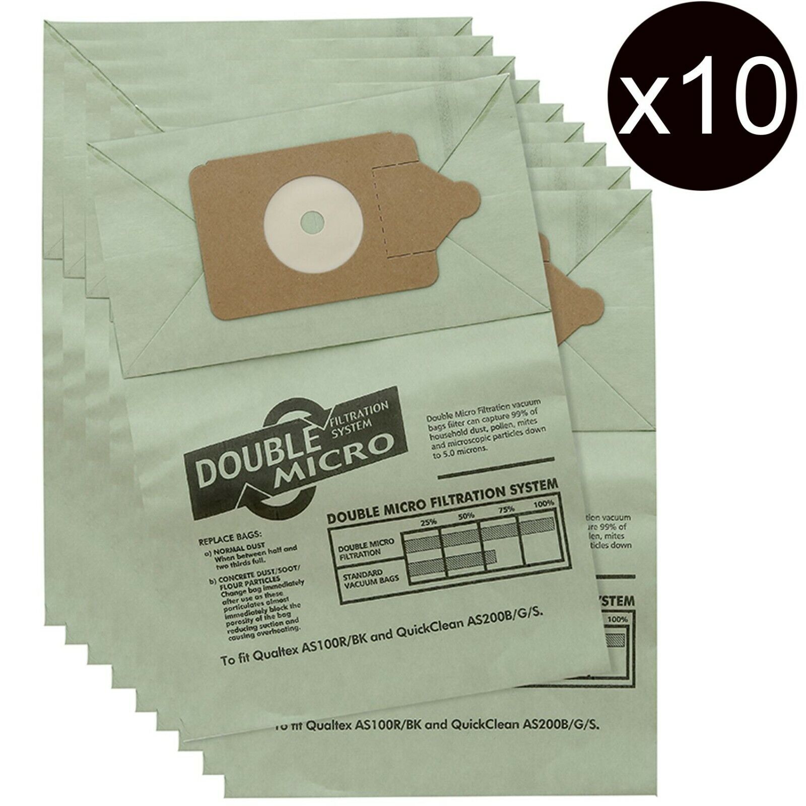 Paper Dust Bags for Numatic Henry Hoover Hetty James Vacuum Cleaner NVM-1CH, 10 Bags