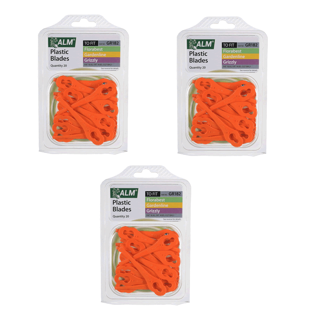 Fits Terratek Parkside Florabest Draper Garden Grass Lawnmower Blades Gr182, Pack 0f 60