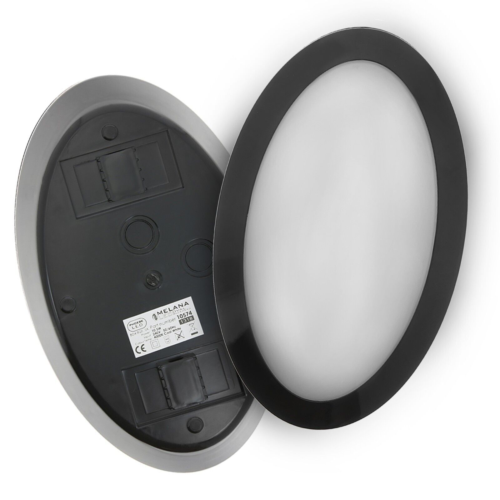 Oval Led Bulkhead Wall Ceiling Black 10.5W 4000K For Garden And Outdoors Ip66 – Jeg10574