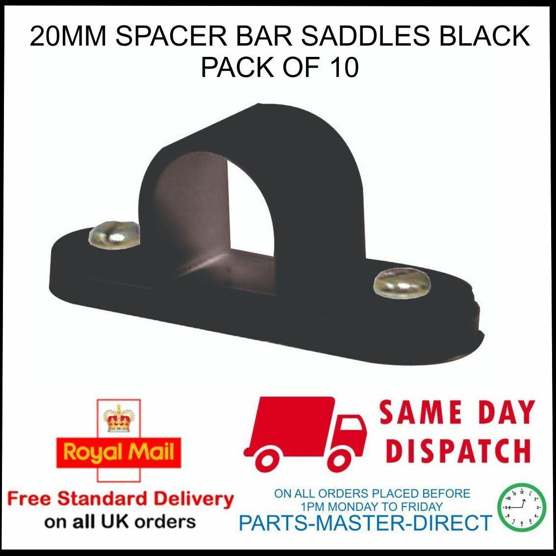 20Mm Spacer Bar Saddles Pvc Electric Cable Conduit Wall Boxes In Black 10 Pack –