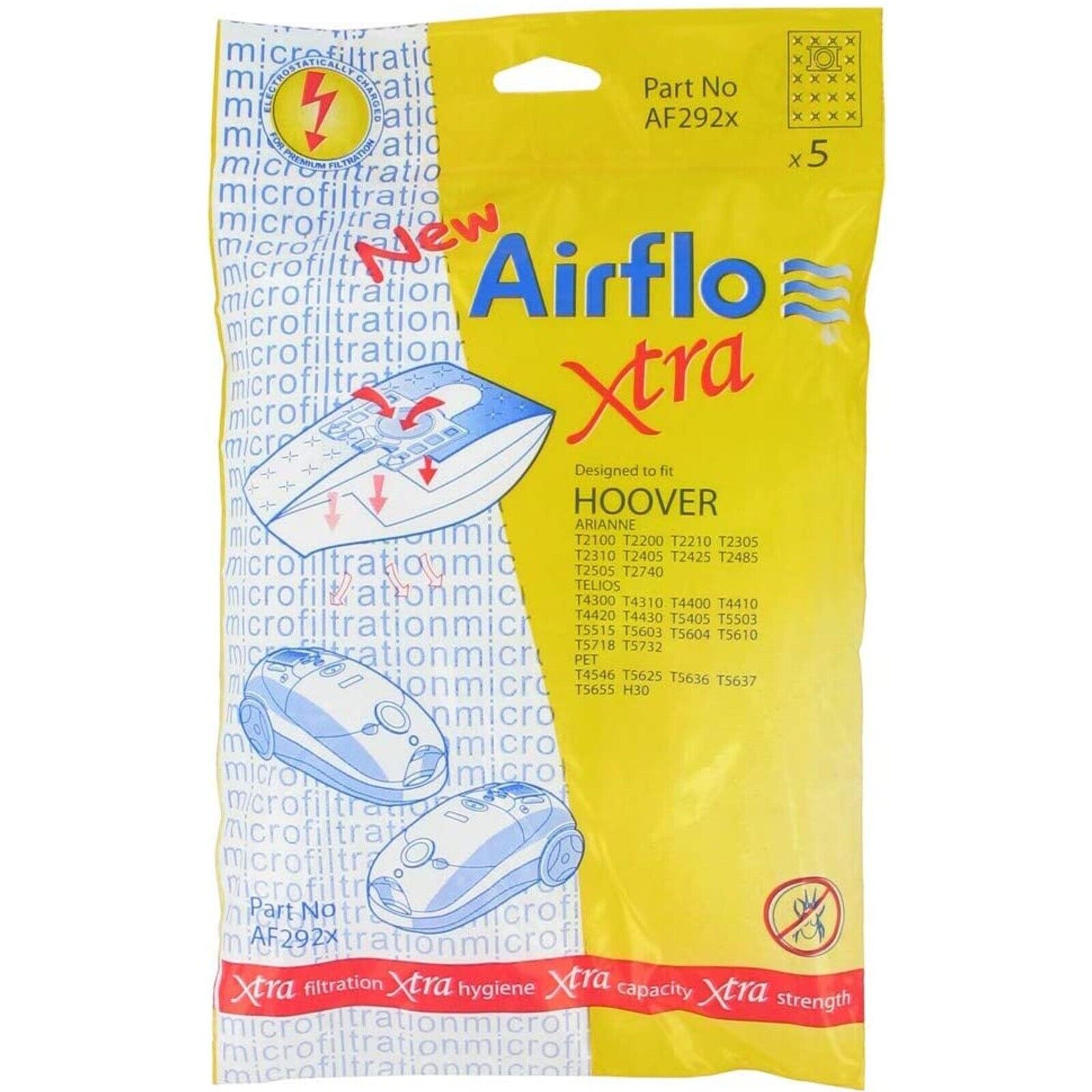 Bags For Hoover Arianne Telios Pet H30 Vacuum Cleaner Dust Hoover Bags x 20 Pack – 46AF292