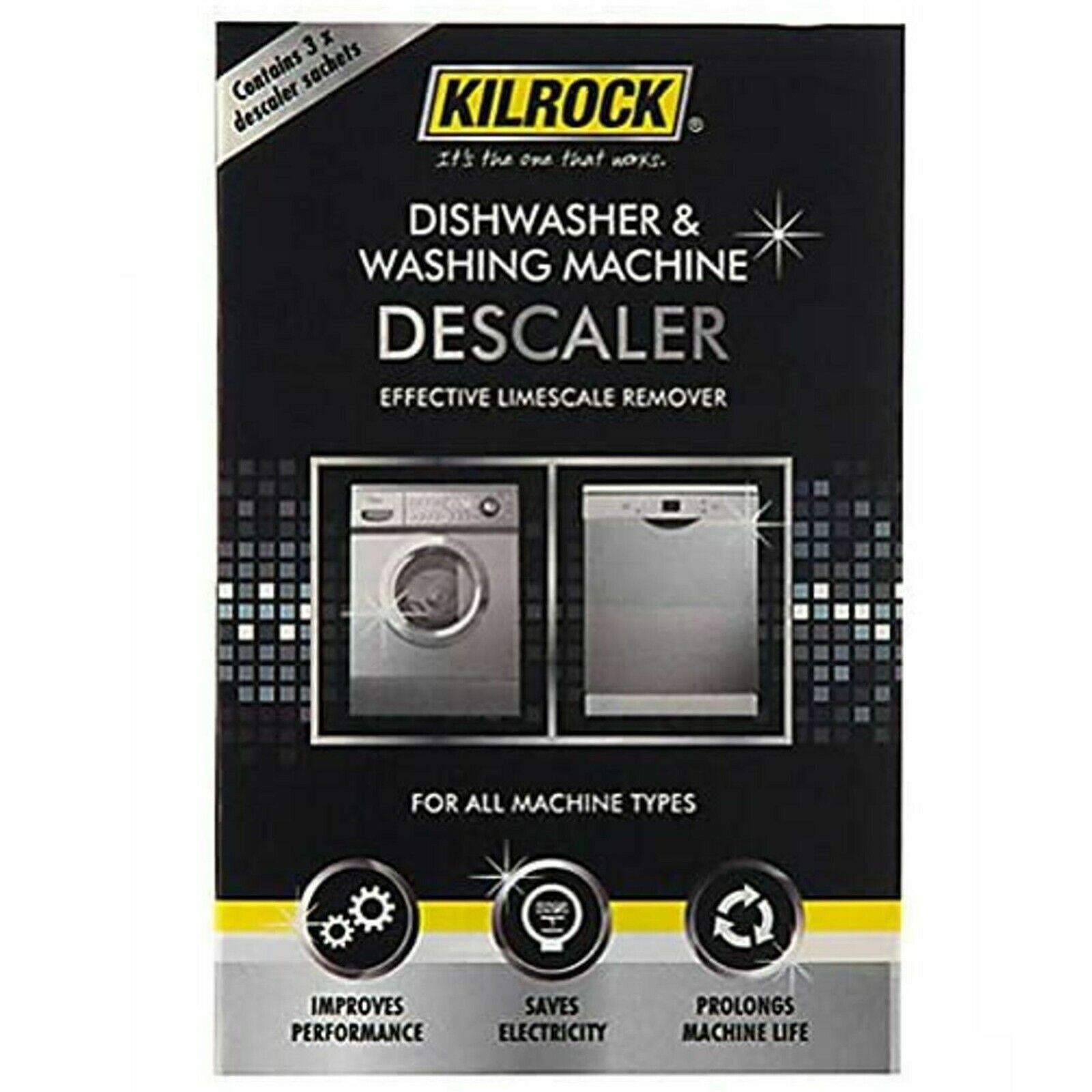 Descaler Kilrock Dishwasher Washing Machine Descaler 3 X 50 Gram Sachets Genuine – 55Kl08