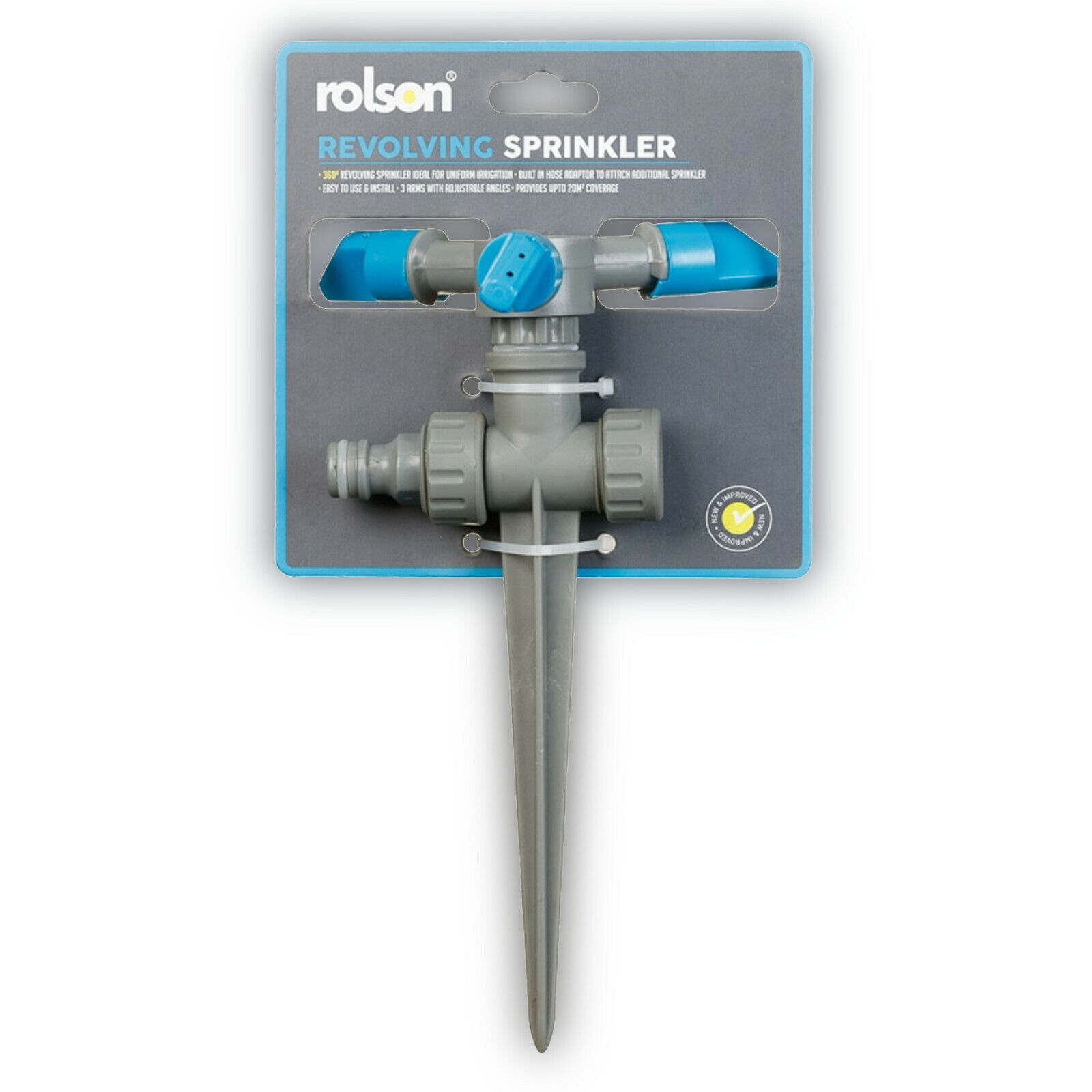 Garden Grass Sprinkler Rolson 360° Revolving Turf Water Sprinkler Hose Pipe Tap – 82955