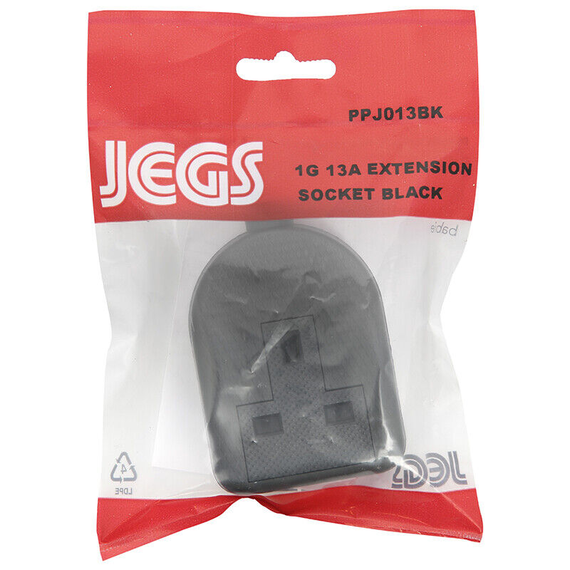 1 Gang Trailing Socket 3 Pin Black 13 Amp Rubber Extension Socket Rounded Uk –