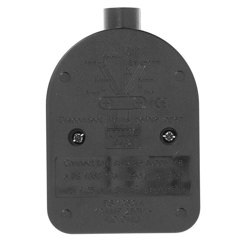 1 Gang Trailing Socket 3 Pin Black 13 Amp Rubber Extension Socket Rounded Uk –