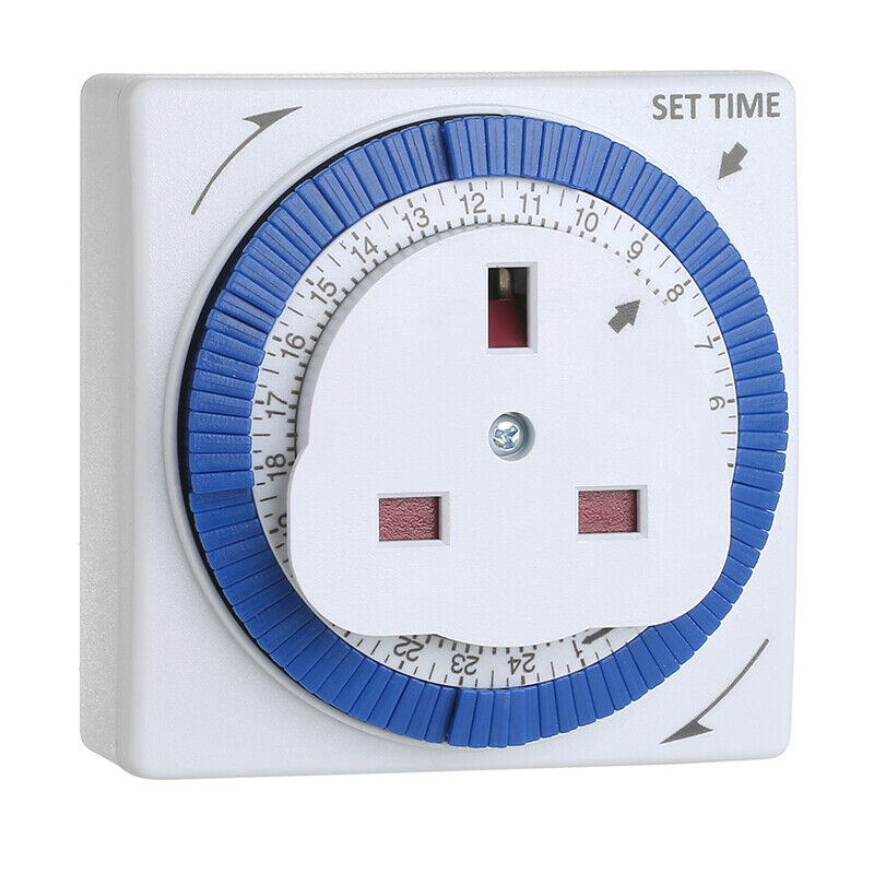 Unbranded Automatic Mains Timer Socket Switch 15min Segments Up To 24 ...
