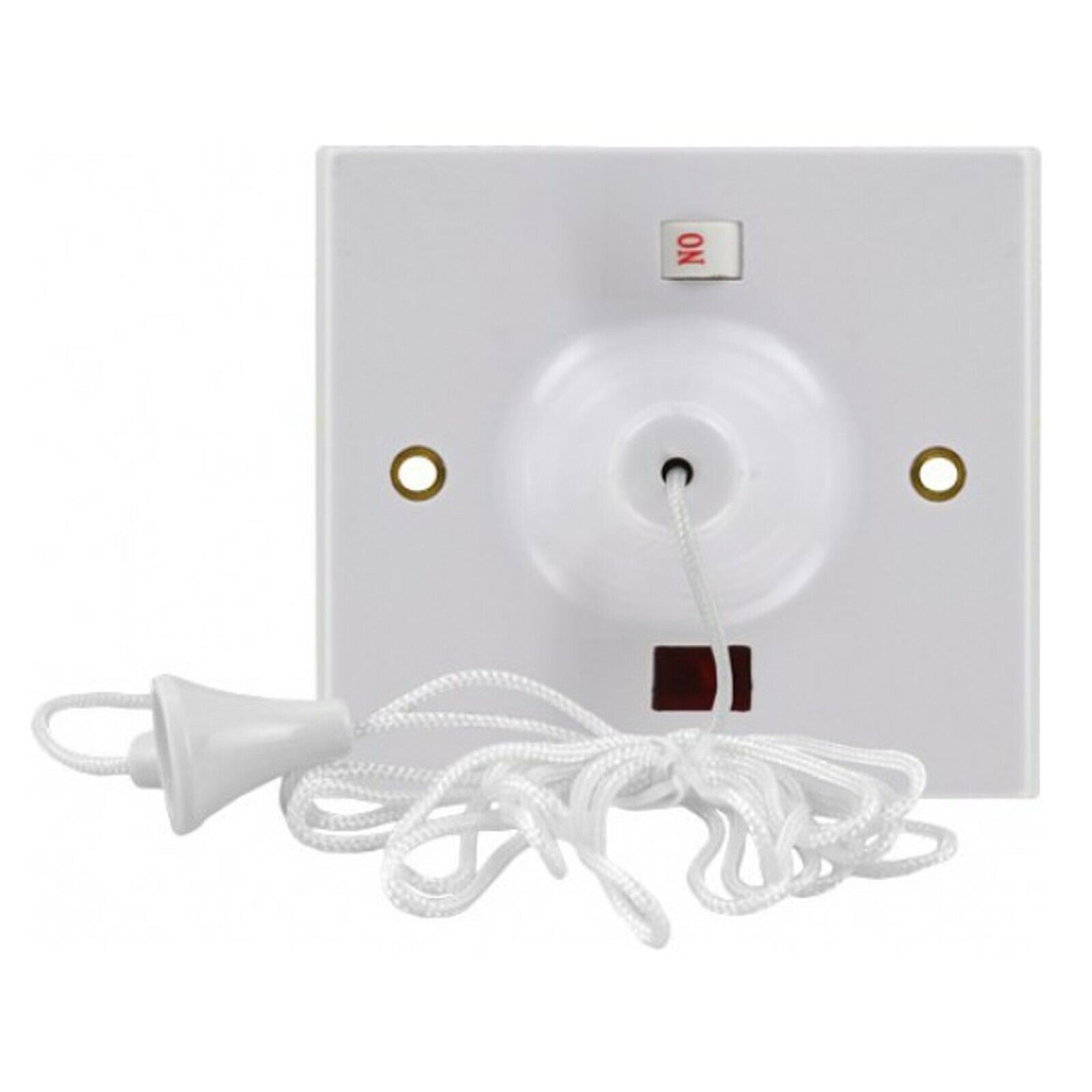 Ceiling Pull Switch 45Amp Fan Switch In White Pull Cord Neon and Power Indicator – Jegppj048