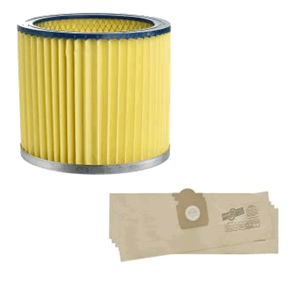 Fits Screwfix Titan Ttb351Vac Canister Vacuum Filter Wet & Dry 5 Pack Dust Bags – 27Un65 And E549