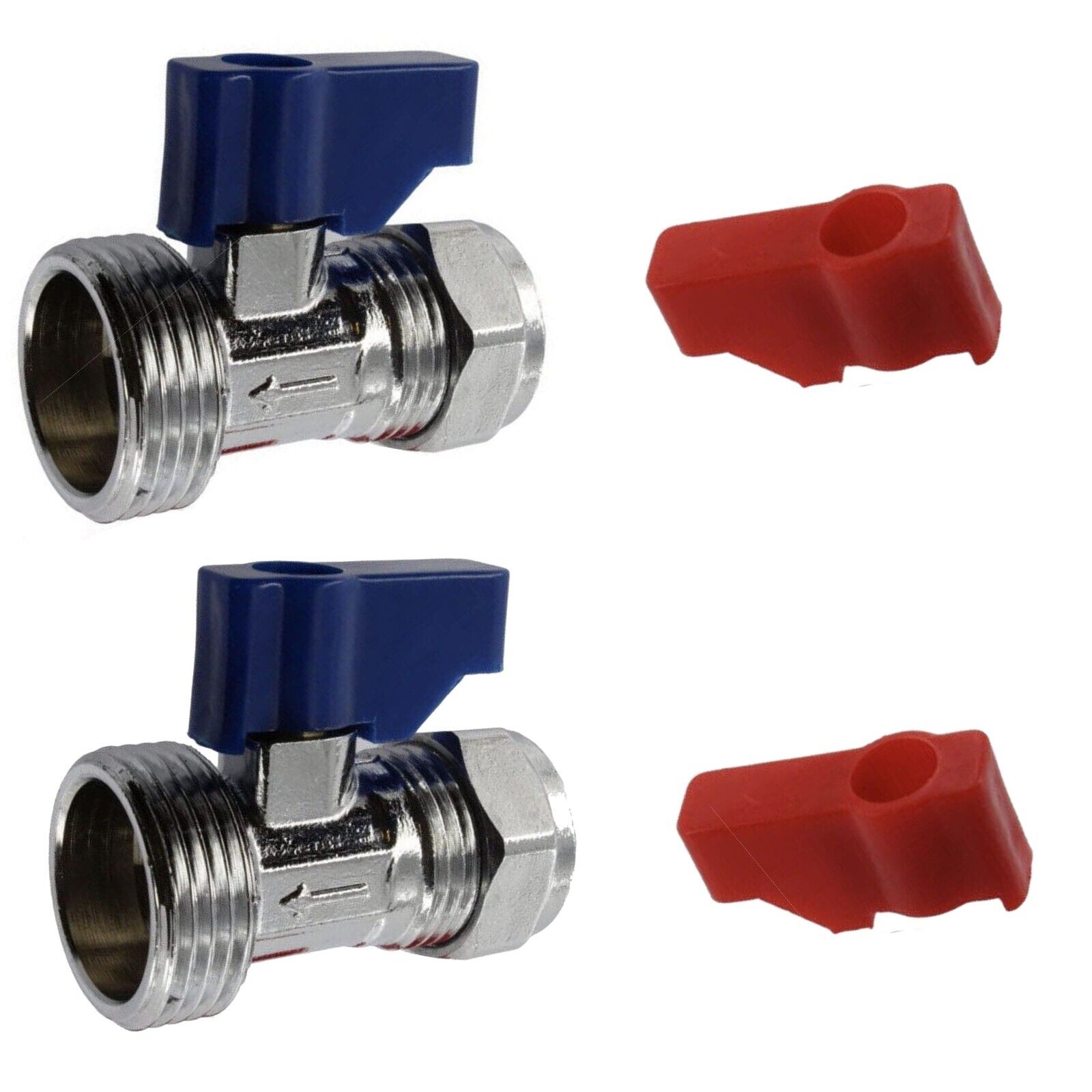 Isolation Compression Fit Valve Tee Tap Washing Machine Dishwasher 3/4″ 15mm x 2 – 64TA39