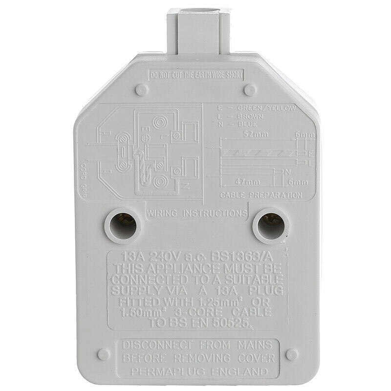 Unbranded 1 Gang Trailing Socket 3 Pin White 13 Amp Perma Rubber ...