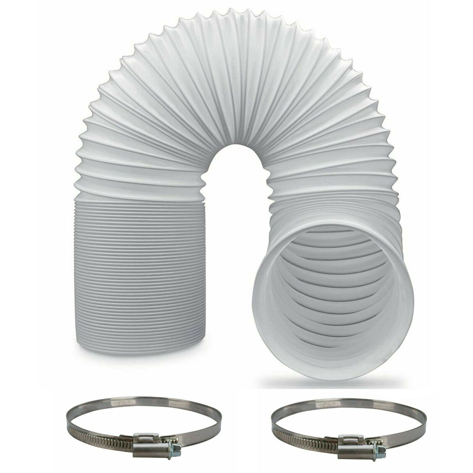 Tumble Dryer Vent Hose Pipe 2.5 Meter 4 Inch With 2 X Jubilee Clips –