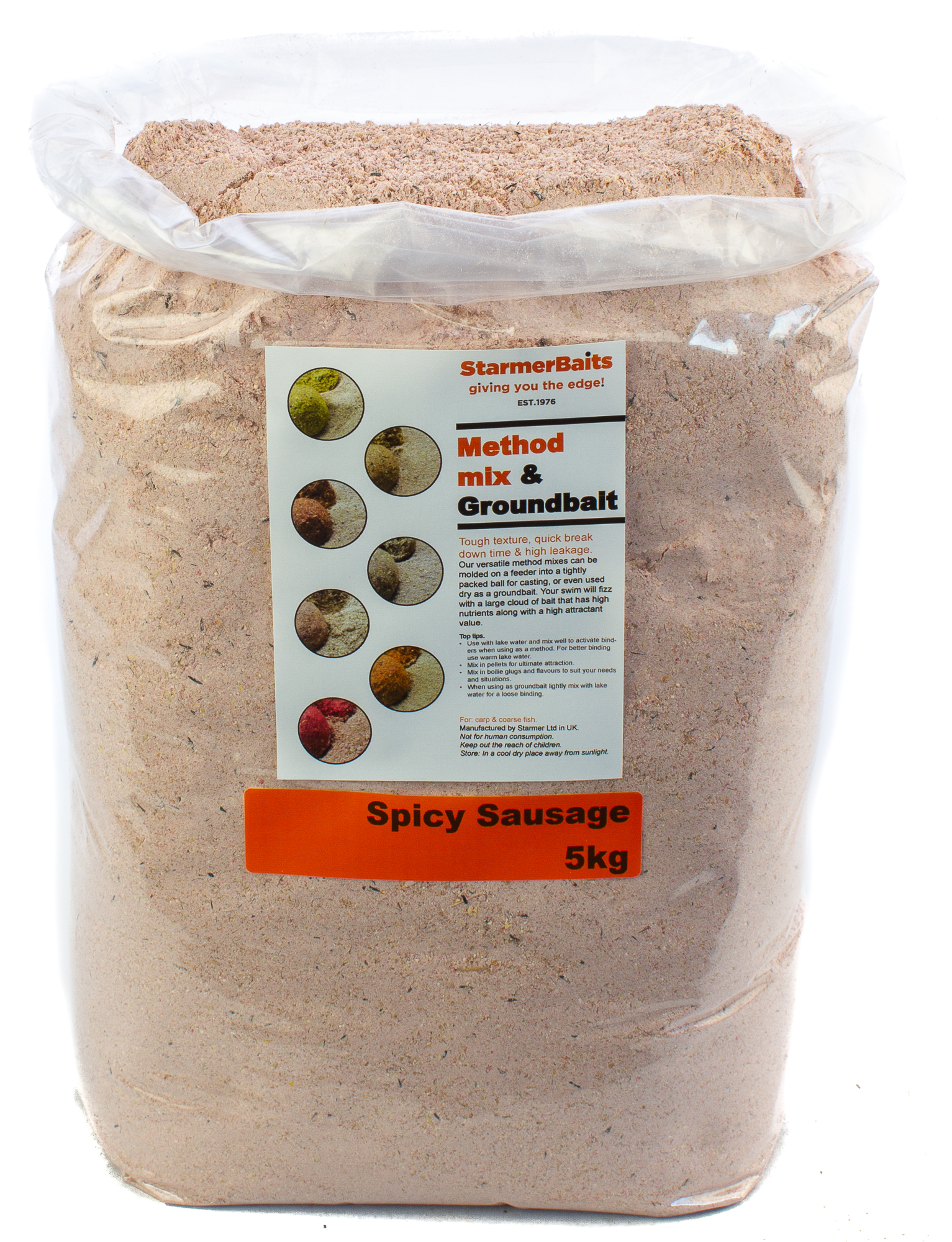 Spicy Sausage method mix & groundbait for carp coarse fishing 900g-50kg - Picture 4 of 7