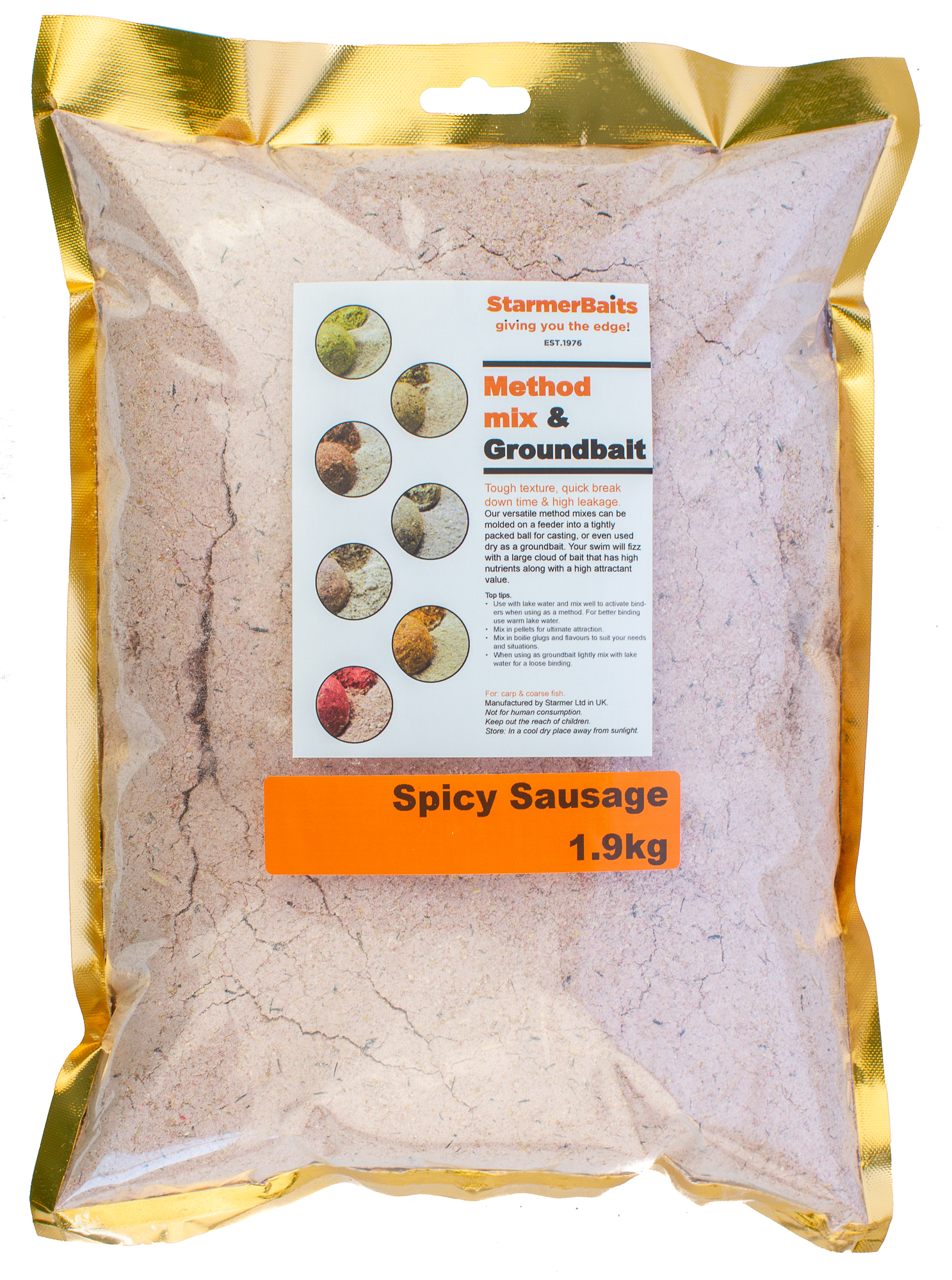 Spicy Sausage method mix & groundbait for carp coarse fishing 900g-50kg - Picture 3 of 7
