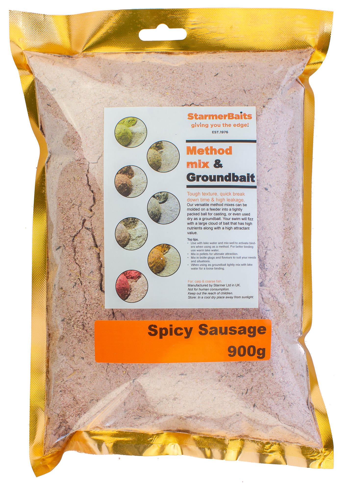Spicy Sausage method mix & groundbait for carp coarse fishing 900g-50kg - Picture 2 of 7