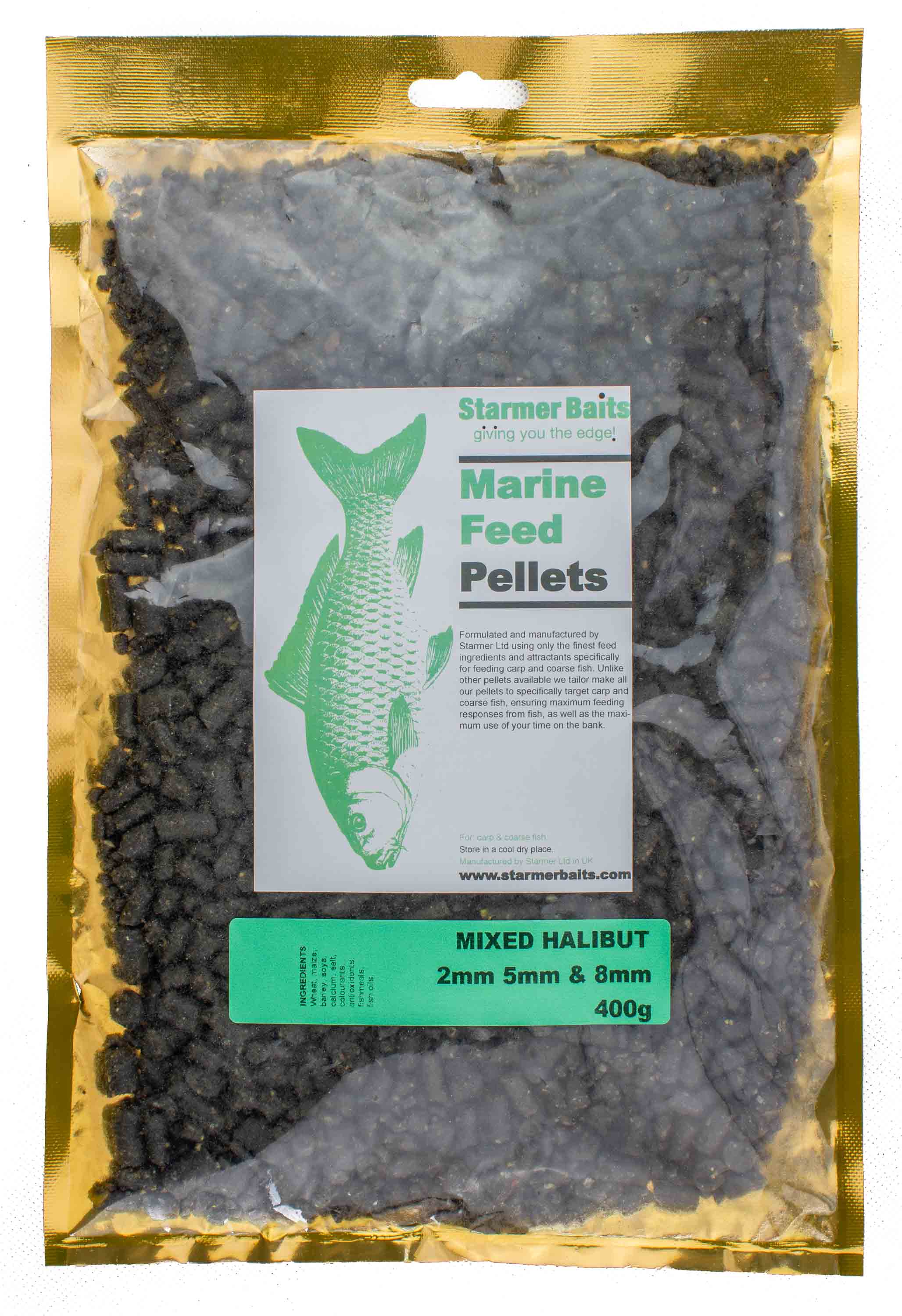 2mm 5mm & 8mm Mixed Halibut Marine Pellets For Carp & Coarse Fishing 