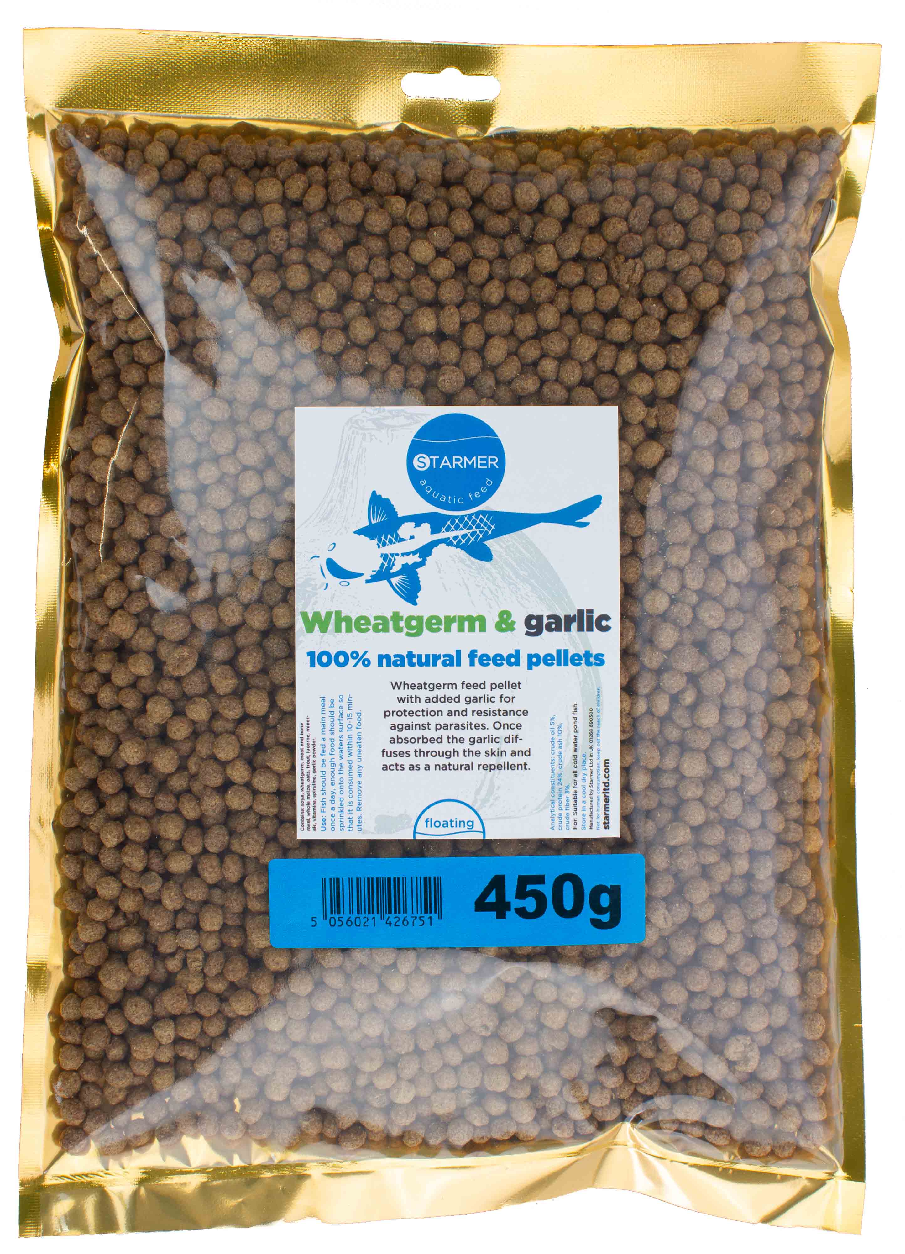 Wheatgerm & garlic floating food pellets for winter feeding koi carp (ADULT) - Picture 7 of 11