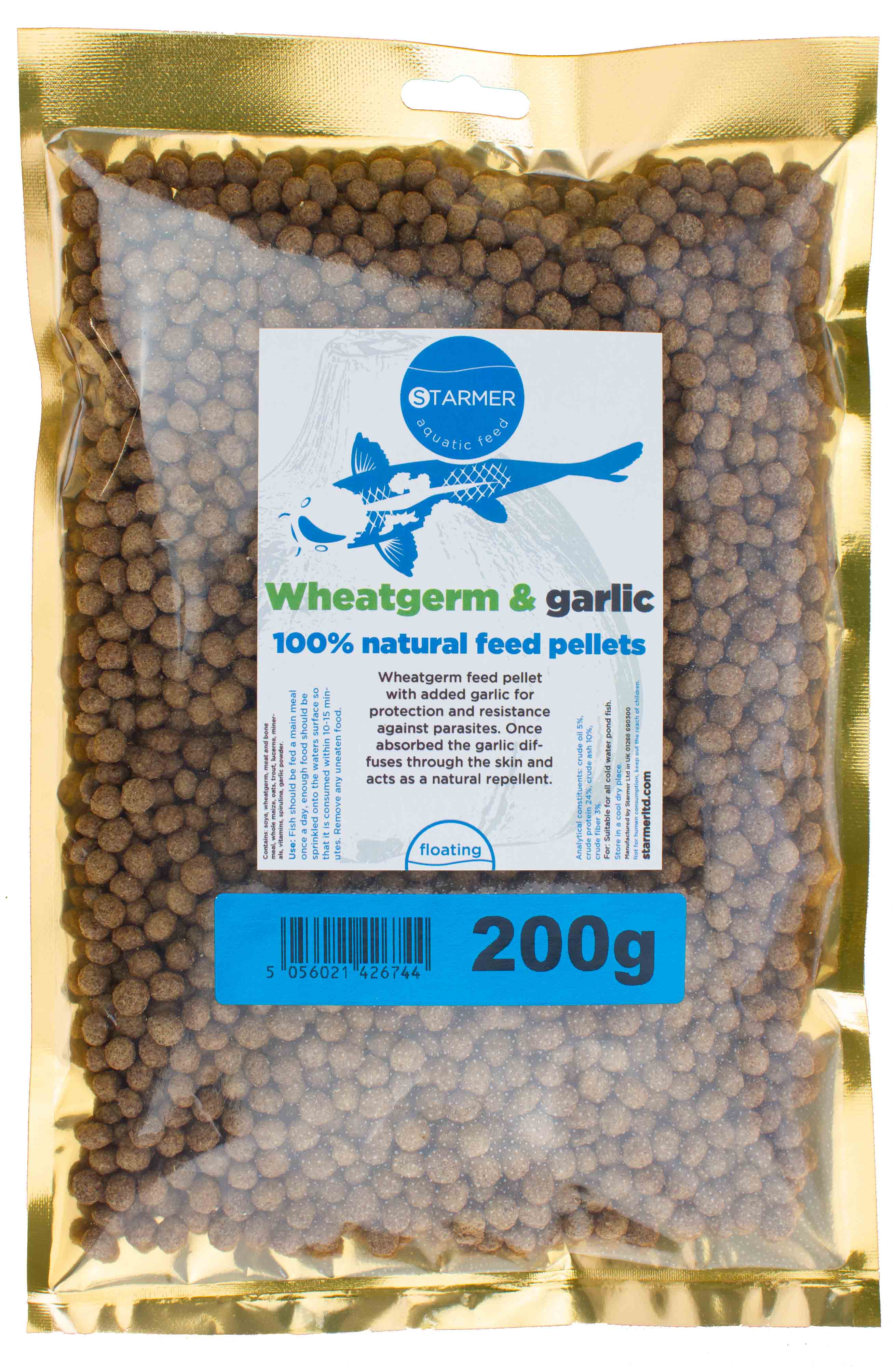 Wheatgerm & garlic floating food pellets for winter feeding koi carp (ADULT) - Picture 6 of 11
