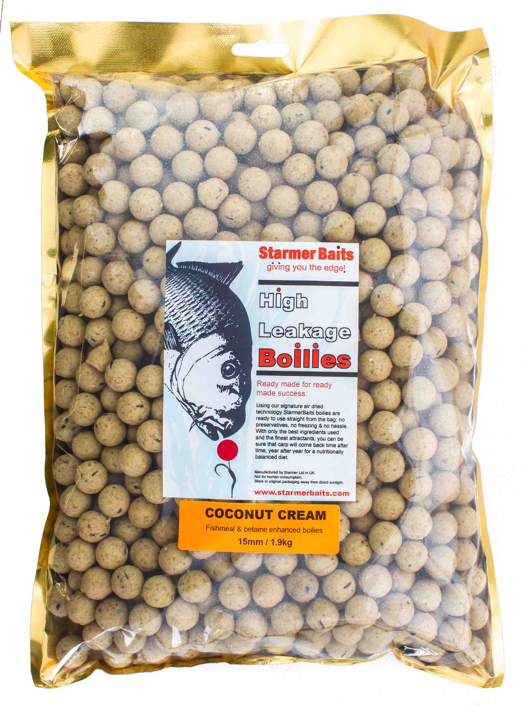 15mm 1.9kg High Flavour Release Boilies For Carp & Coarse Fishing Free 