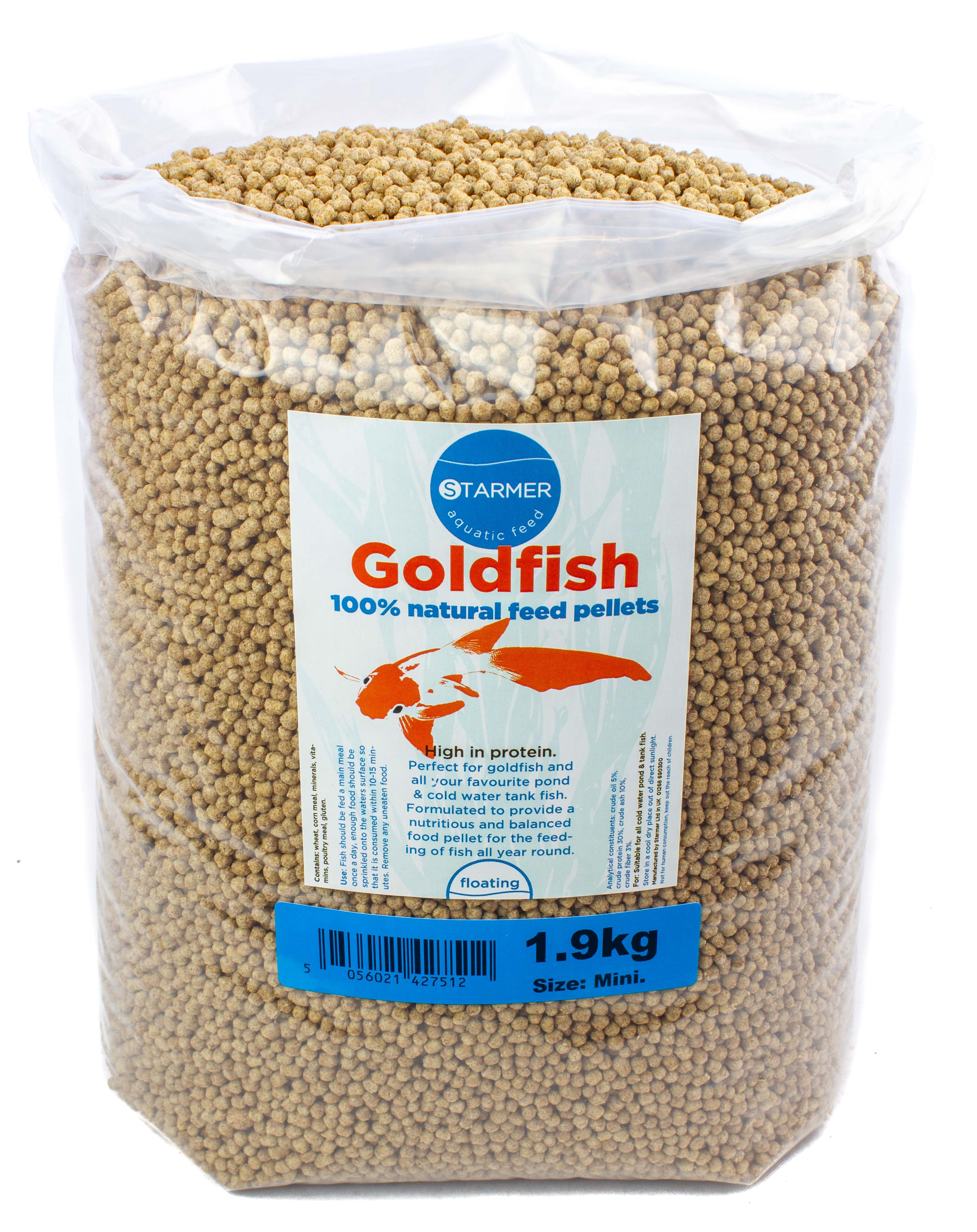 GOLDFISH & koi high protein pond & tank feed pellets 34mm (MINI SIZE