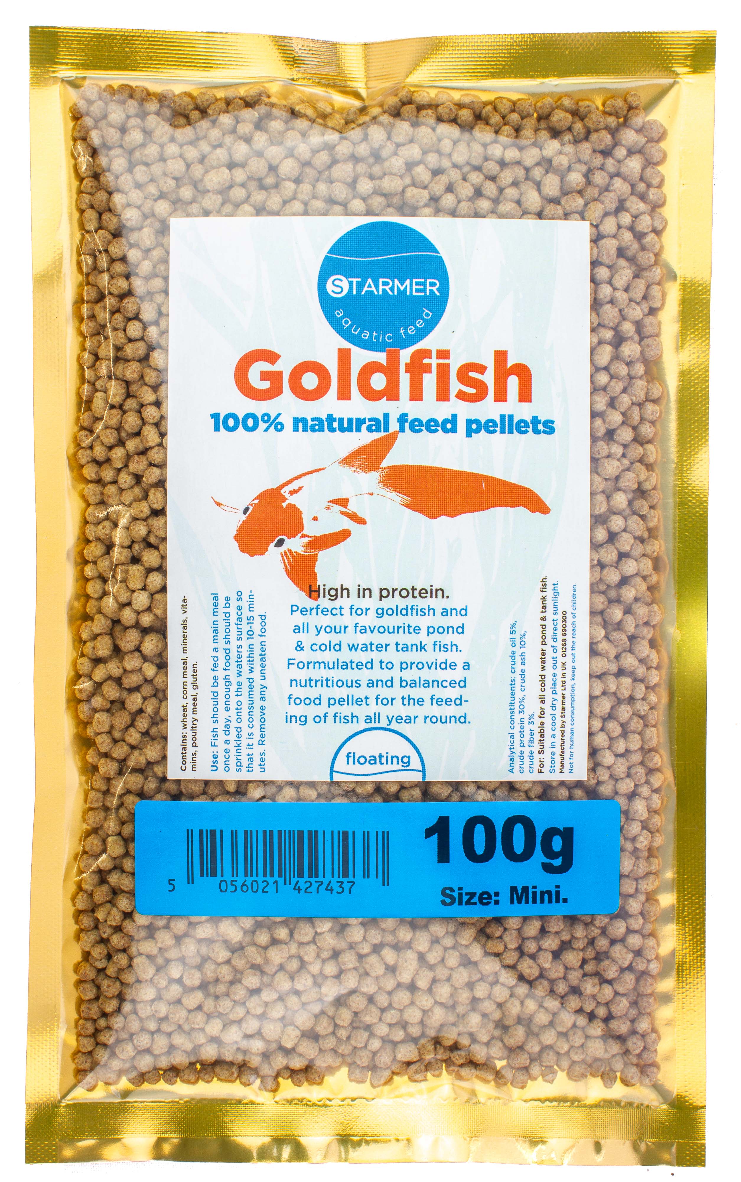 GOLDFISH & koi high protein pond & tank feed pellets 34mm (MINI SIZE
