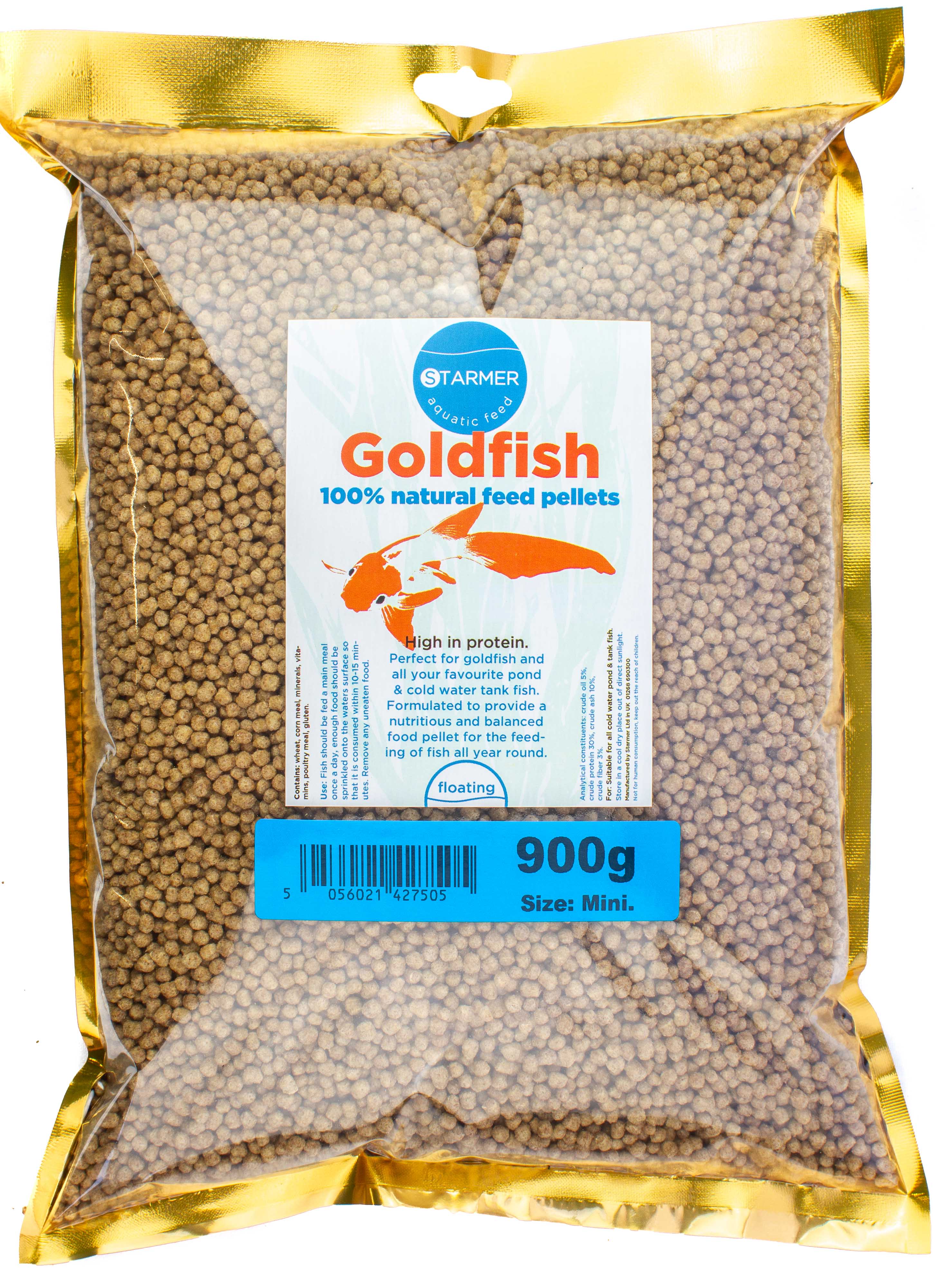 GOLDFISH & koi high protein pond & tank feed pellets 34mm (MINI SIZE