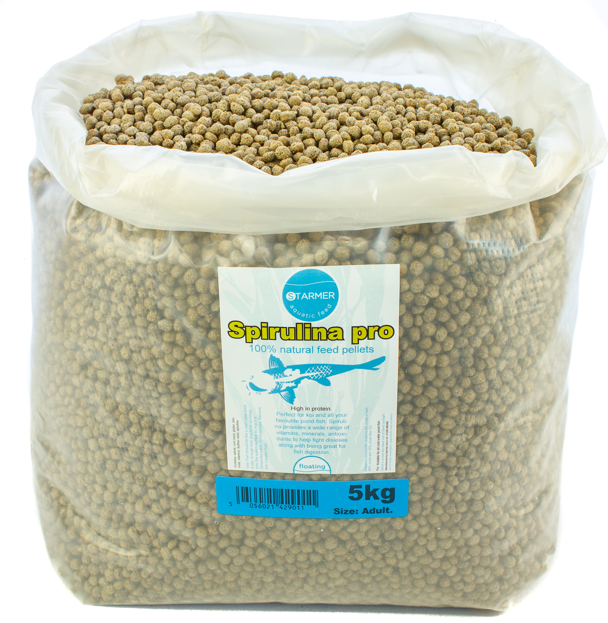 Koi carp 40% protein SPIRULINA PRO floating pond feed all natural pellets 10kg - Picture 9 of 10