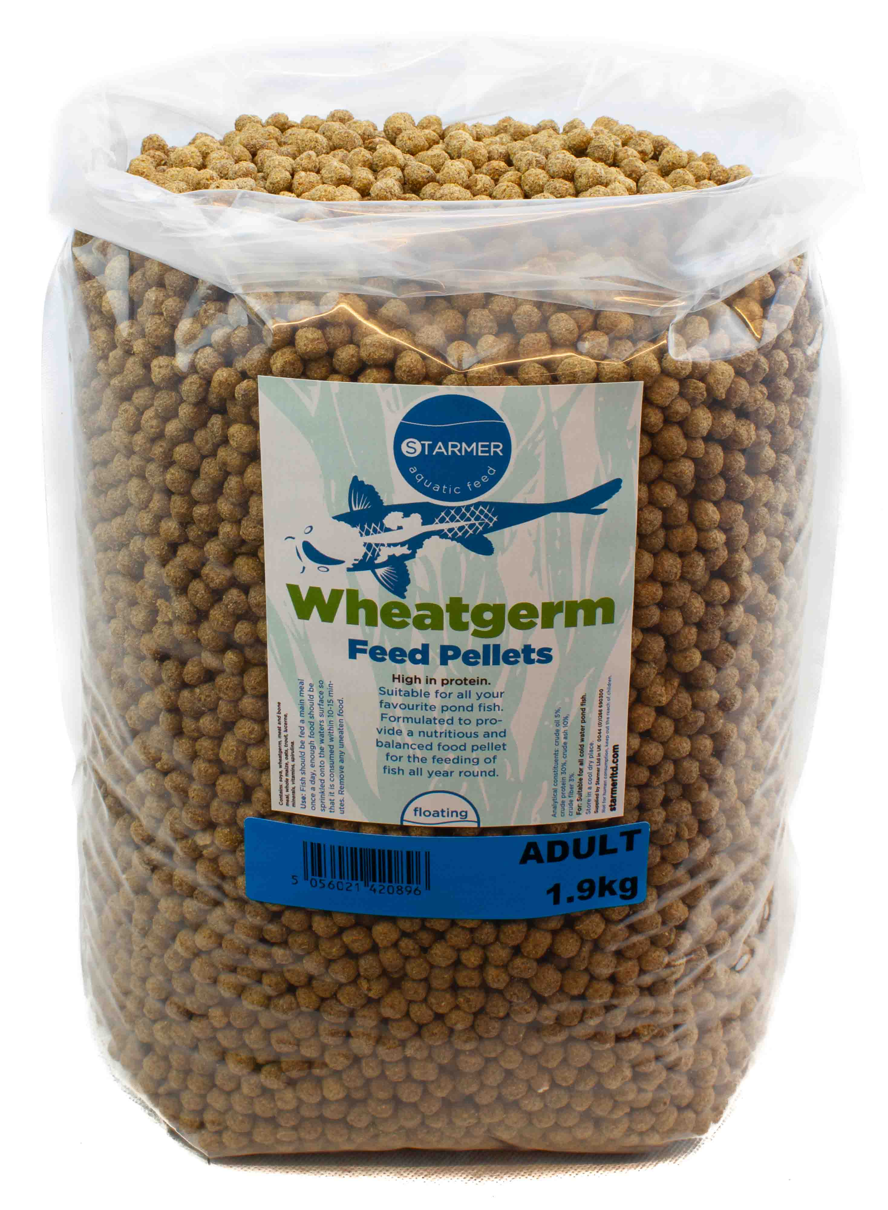Wheatgerm all natural floating koi ULTRA LOW WASTE feed pellets 100g-10kg - Picture 9 of 11