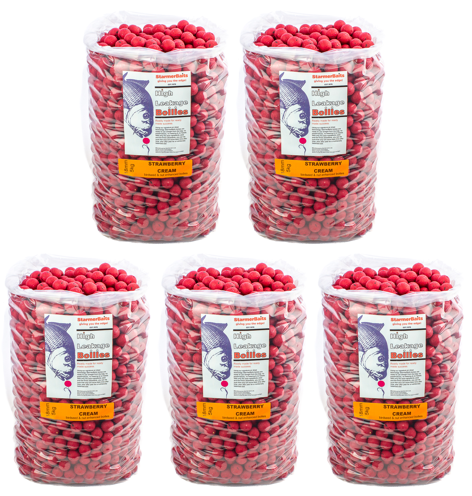 18mm STRAWBERRY CREAM shelf life carp fishing boilies (450g-25kg) FREE P&P - Picture 9 of 10