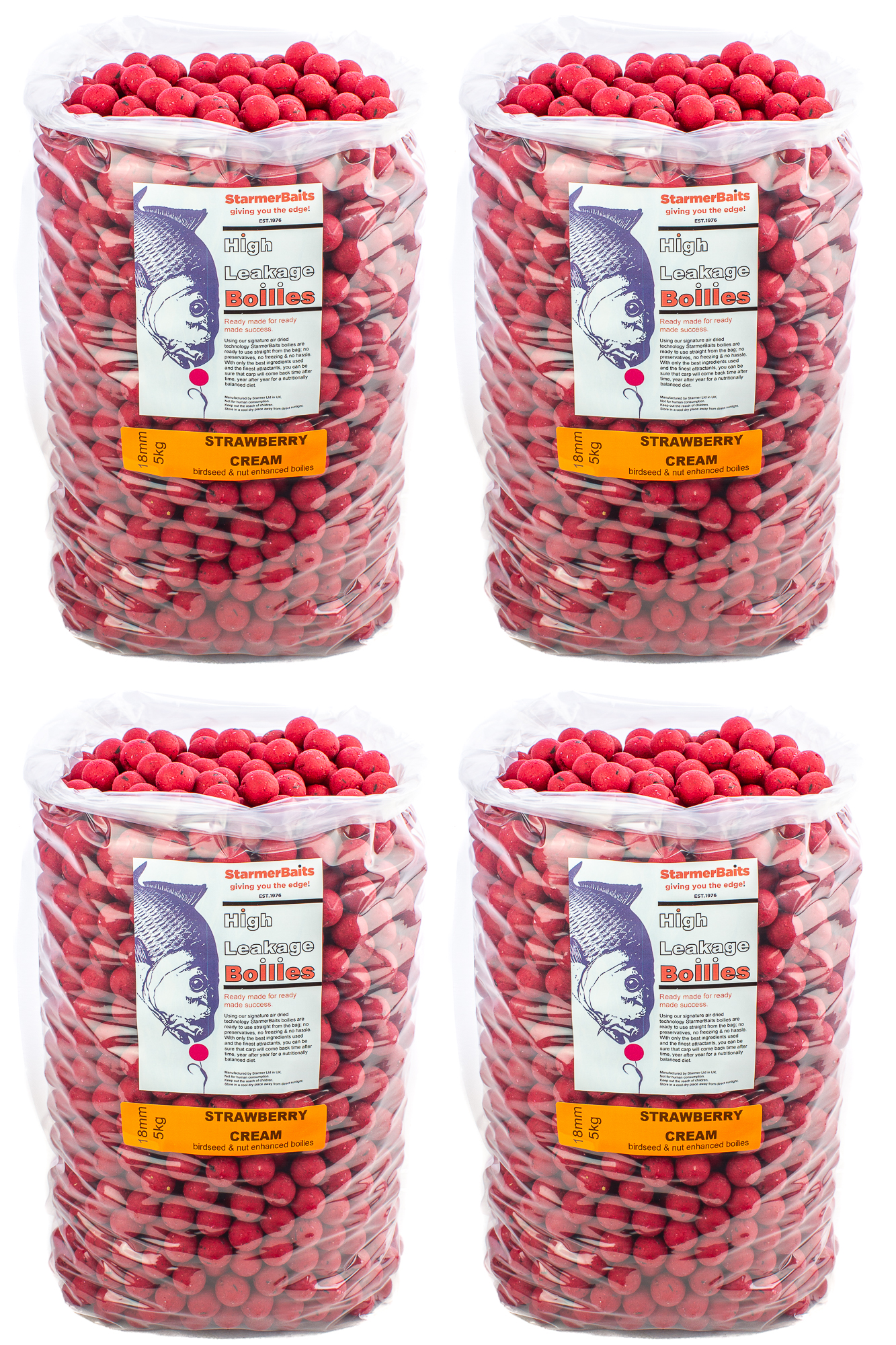 18mm STRAWBERRY CREAM shelf life carp fishing boilies (450g-25kg) FREE P&P - Picture 8 of 10
