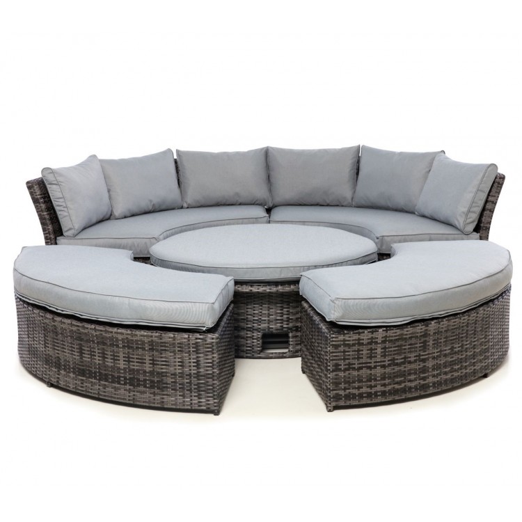 Maze Rattan Garden Furniture Grey Chelsea Sofa Set & Glass Table Top eBay
