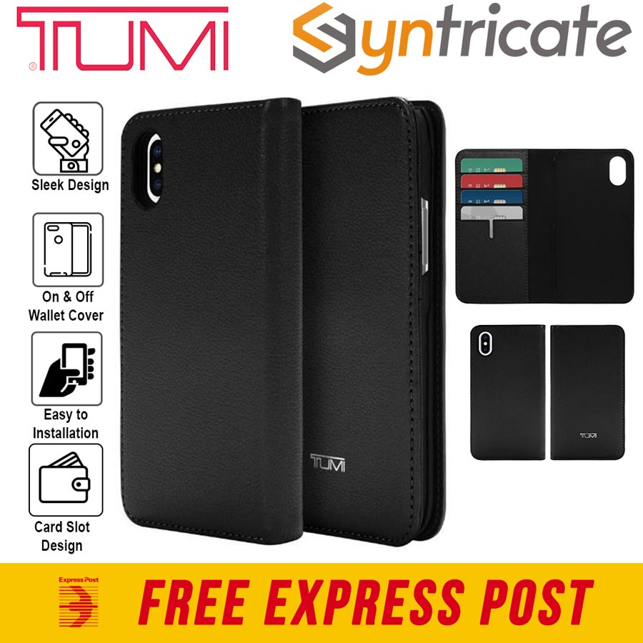 TUMI LEATHER WALLET CARD FOLIO CASE FOR IPHONE XS MAX (6.5&quot;) - BLACK 191058088871 | eBay