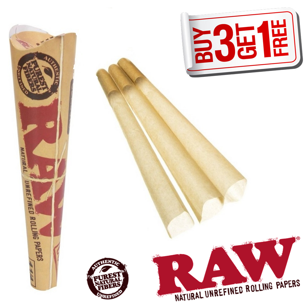 Raw PreRolled Party Cones Smoking Papers Unbleached Natural Rizla Skin