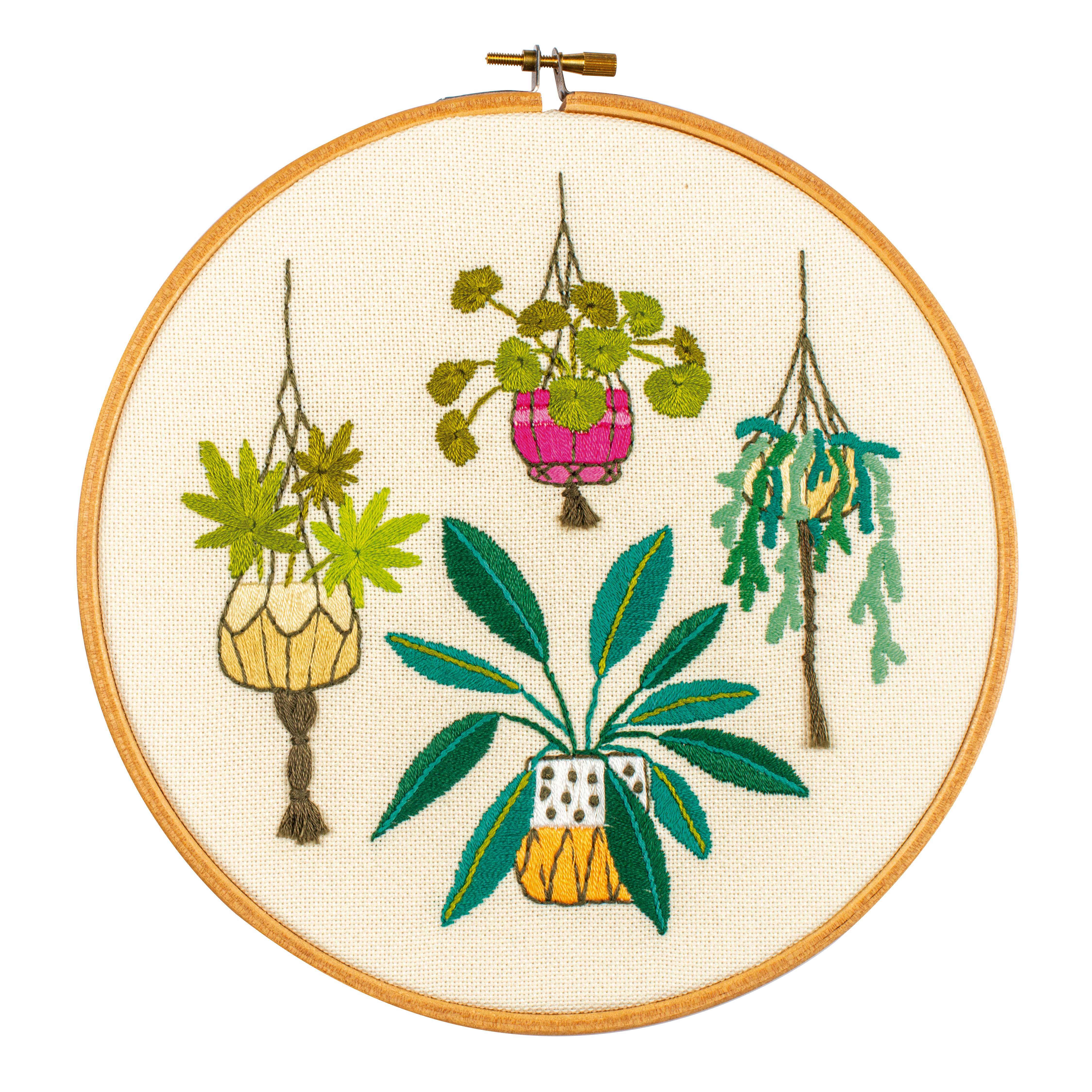 B&Q - HouseplantsEmbroidery Kit With Hoop: House PlantsVervaco - Image 2