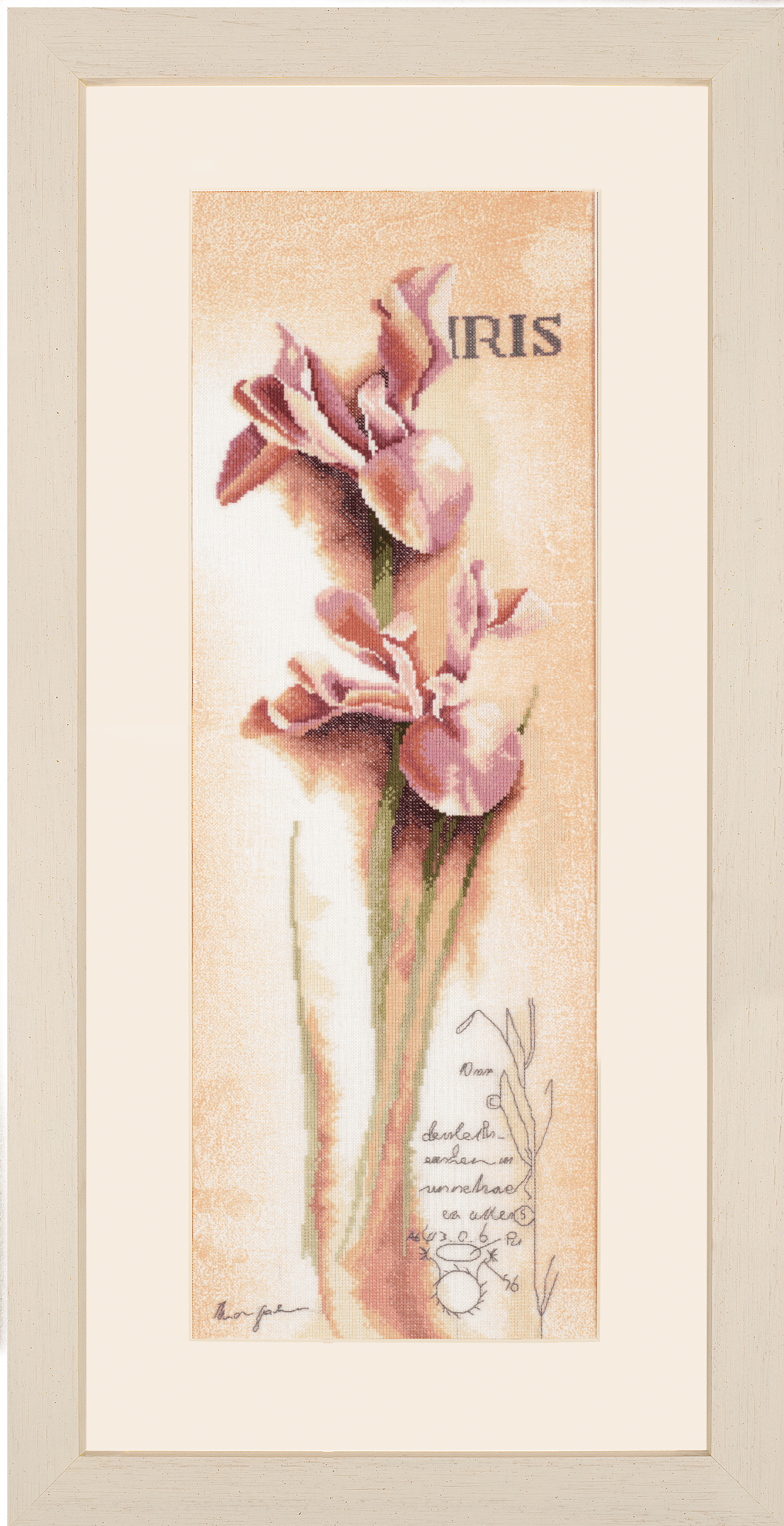 Kit de punto de cruz contado Lanarte: iris: botánico (lino) - Imagen 1 de 1