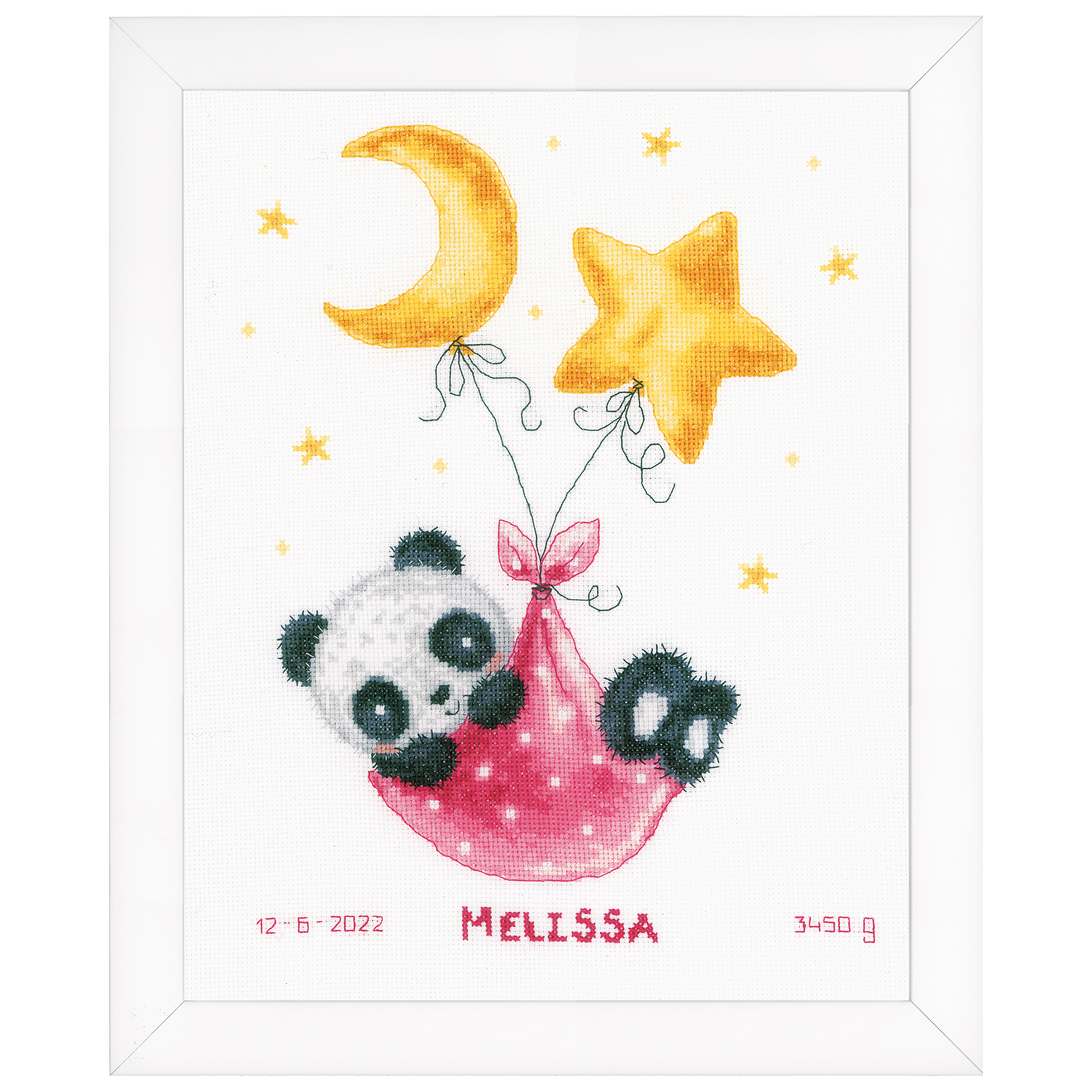 Vervaco counted cross stitch kit ""Panda Bear go to sleep"", 27x34cm, DIY - Image 2
