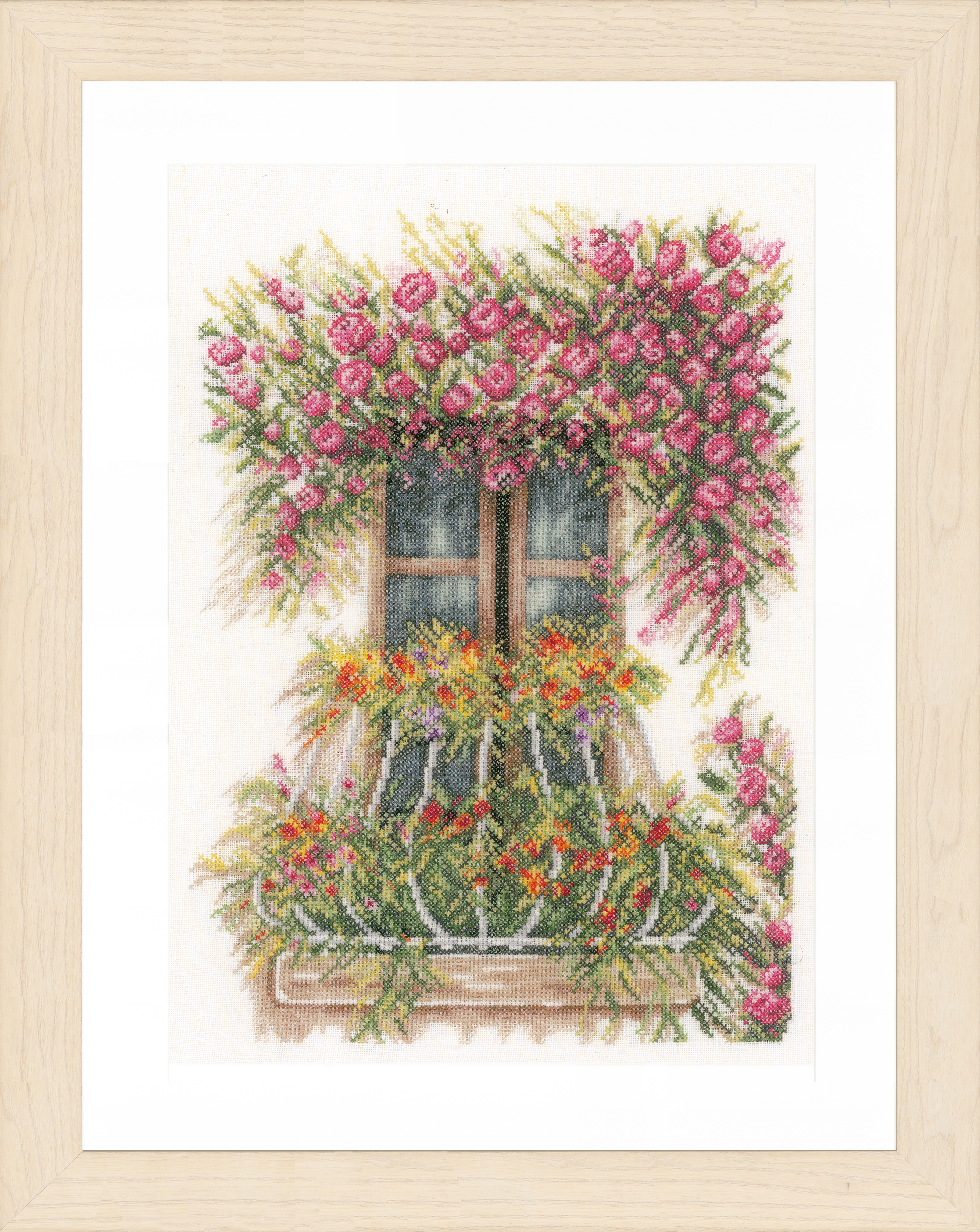 Lanarte Z�hlte Kreuzstich-Kit: Blumen-Balkon (Evenweave) - Bild 1 von 1