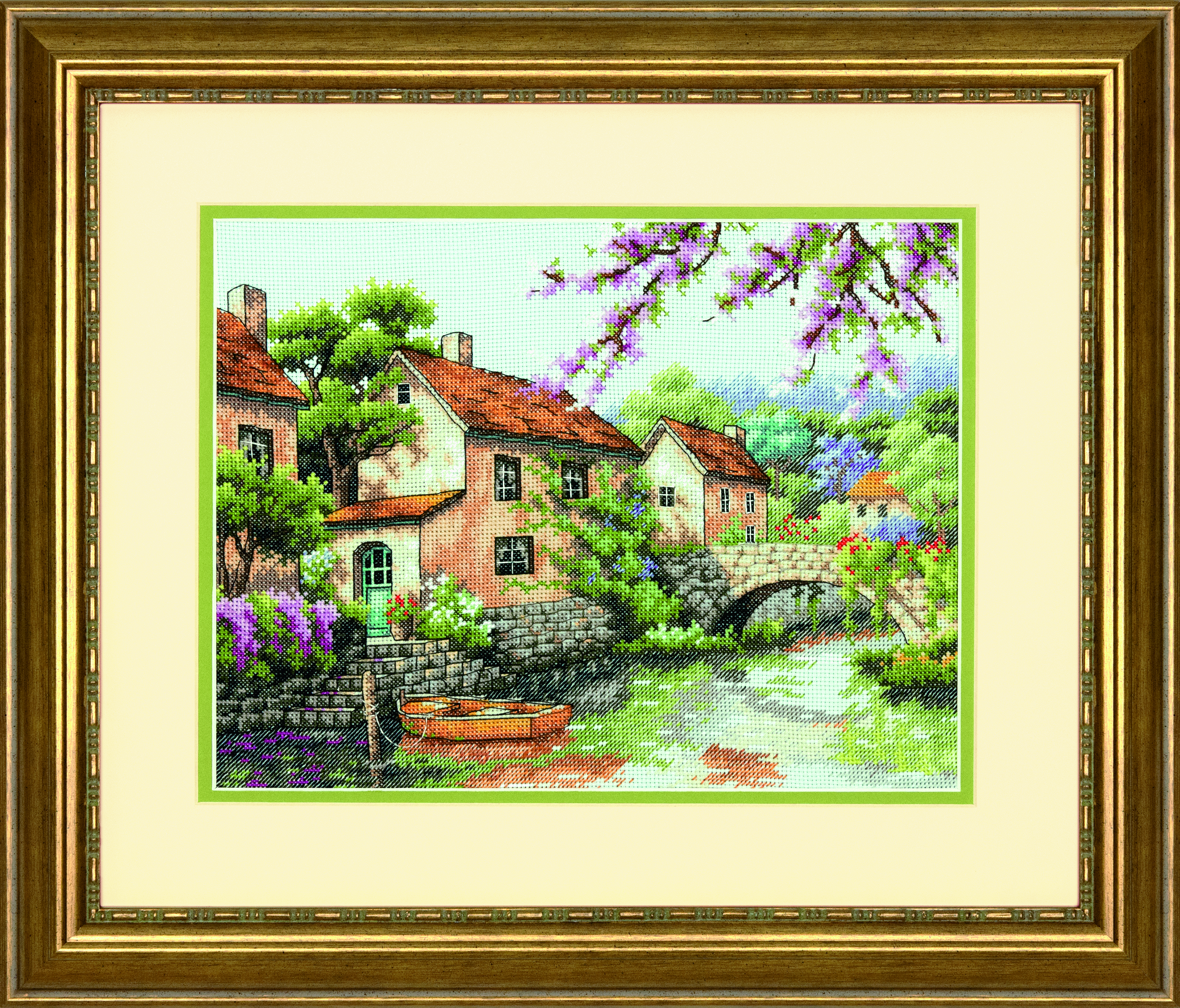 Dimensions Gold: Counted Cross Stitch Kit: Village Canal - Picture 1 of 1