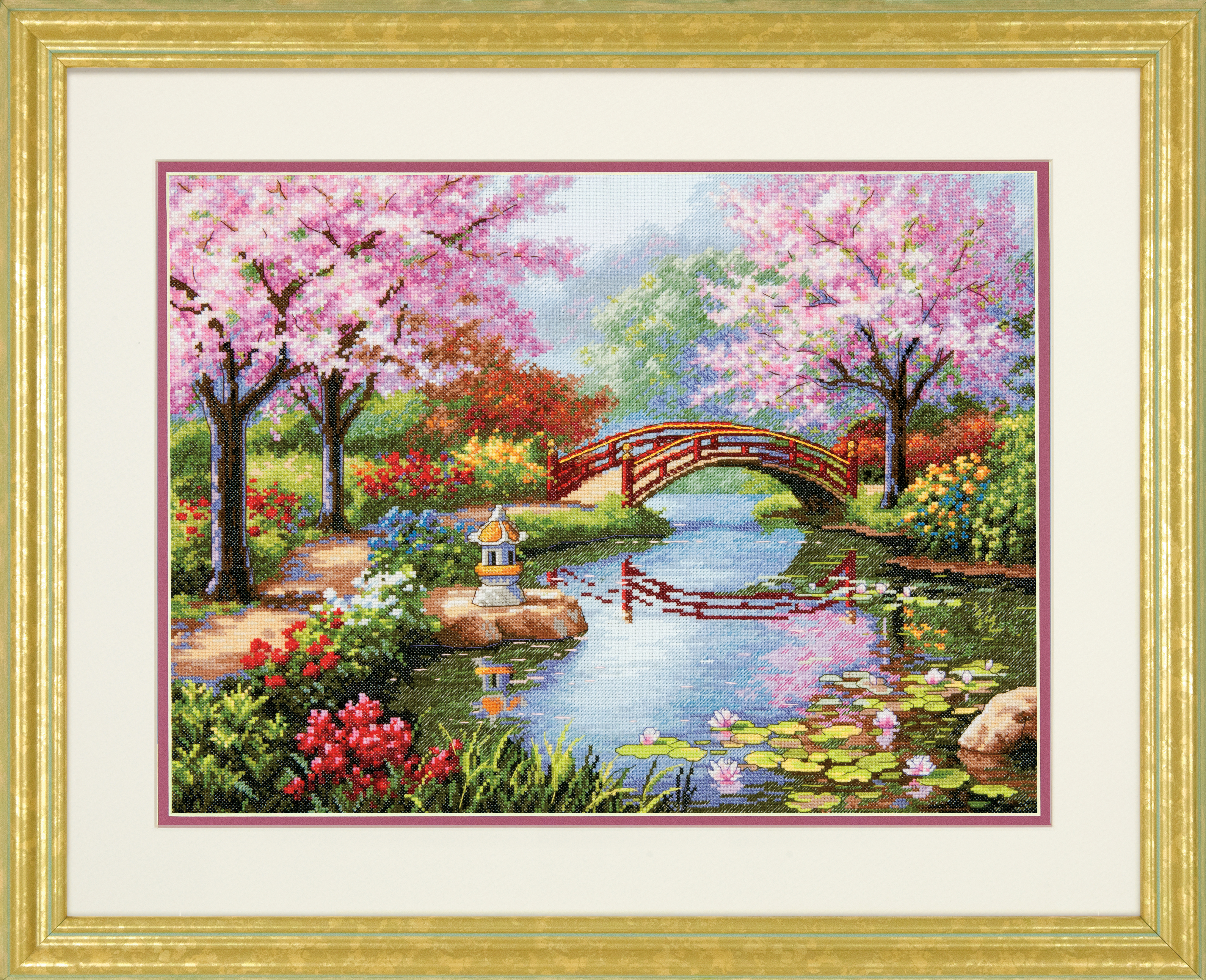 Dimensions Gold: Counted Cross Stitch Kit: Japanese Garden - Picture 1 of 1