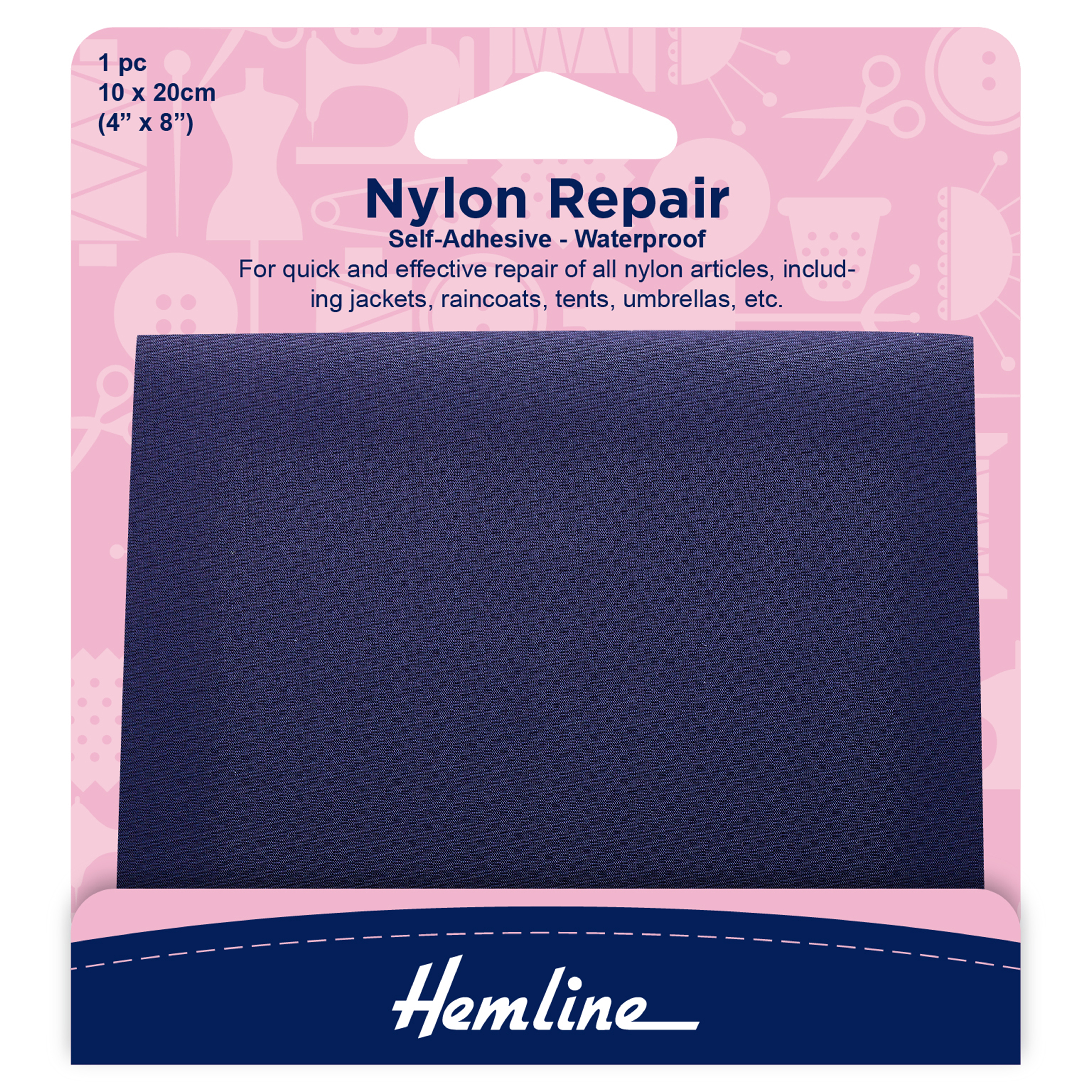 Hemline selbstklebender Nylon Reparatur Patch 10 x 20 cm marineblau - Bild 1 von 1