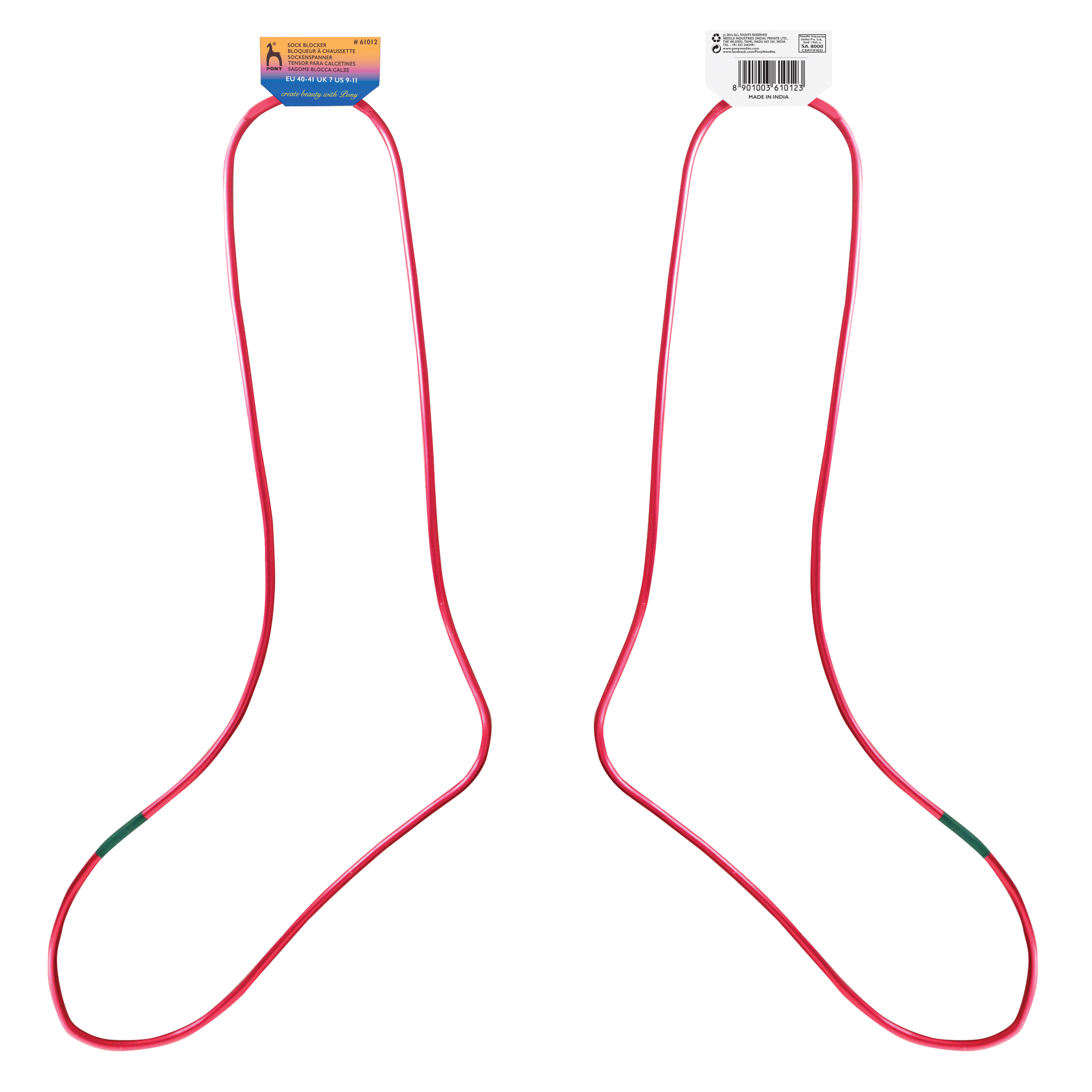 Pony Sock Blockers: Anodised Aluminium: for Sizes 40-41: Red: Pack of 1 - Picture 3 of 5