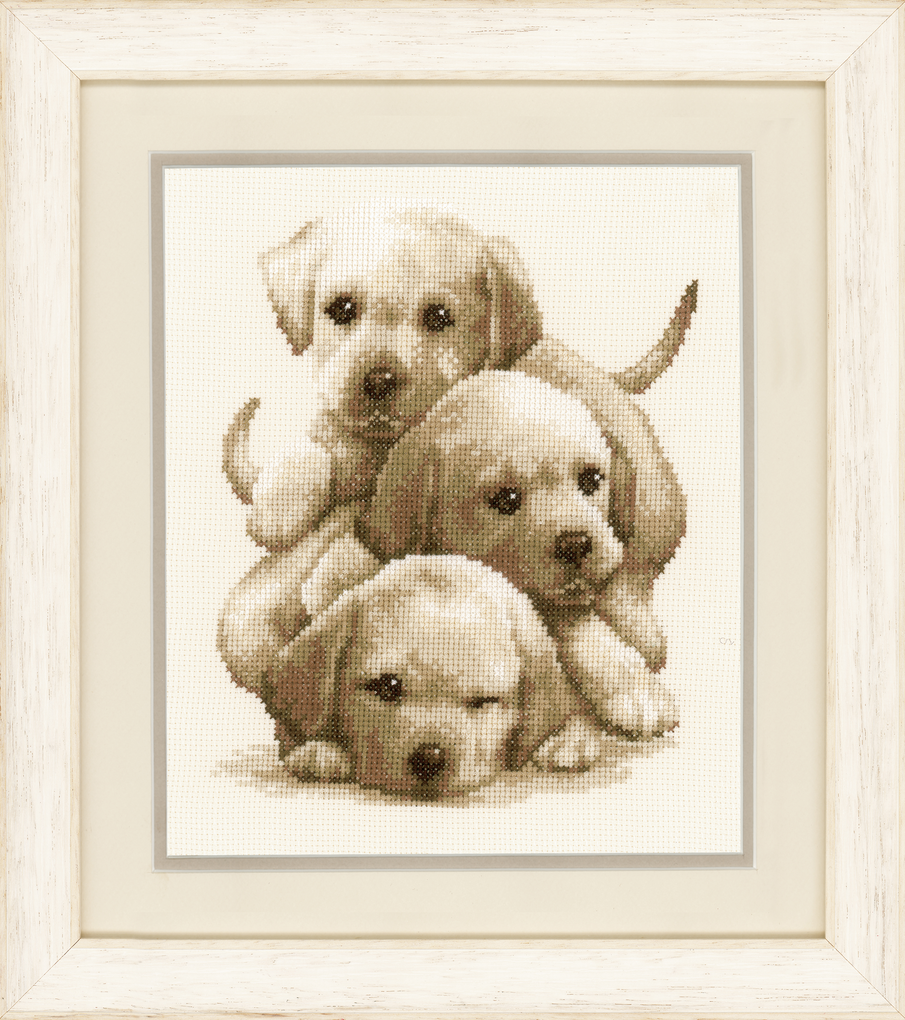 Vervaco Z�hlte Kreuzstich-Kit: Labrador-Welpen - Bild 1 von 1