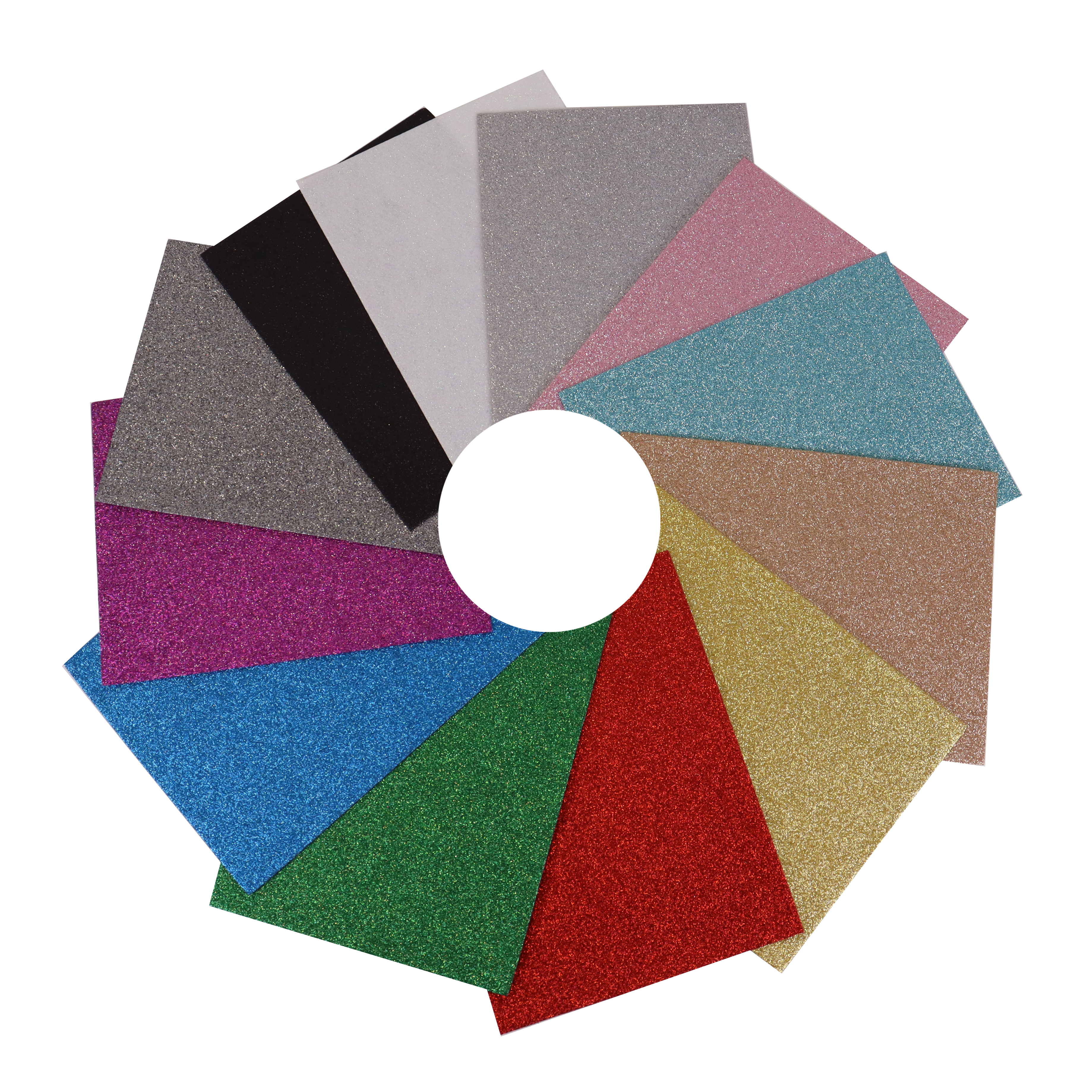 Trimits Felt Acrylic 23 x 30cm Glitter Assorted Colours 12 Pieces