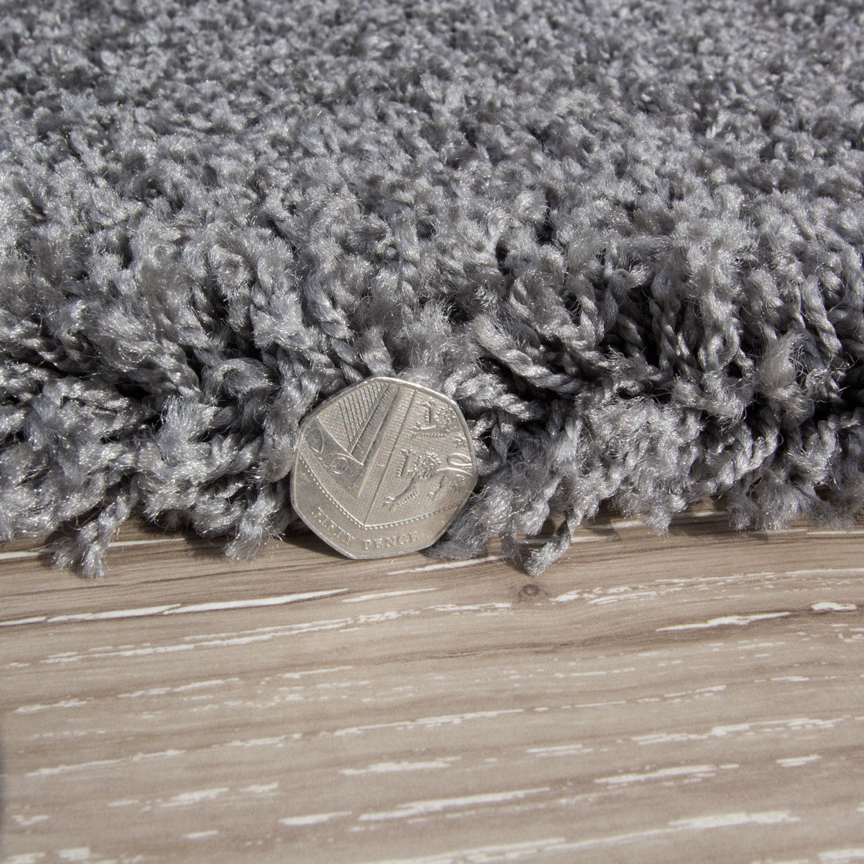 Soft Charcoal Grey Trellis Shaggy Rug Cosy Furry Thick Non Shed Living