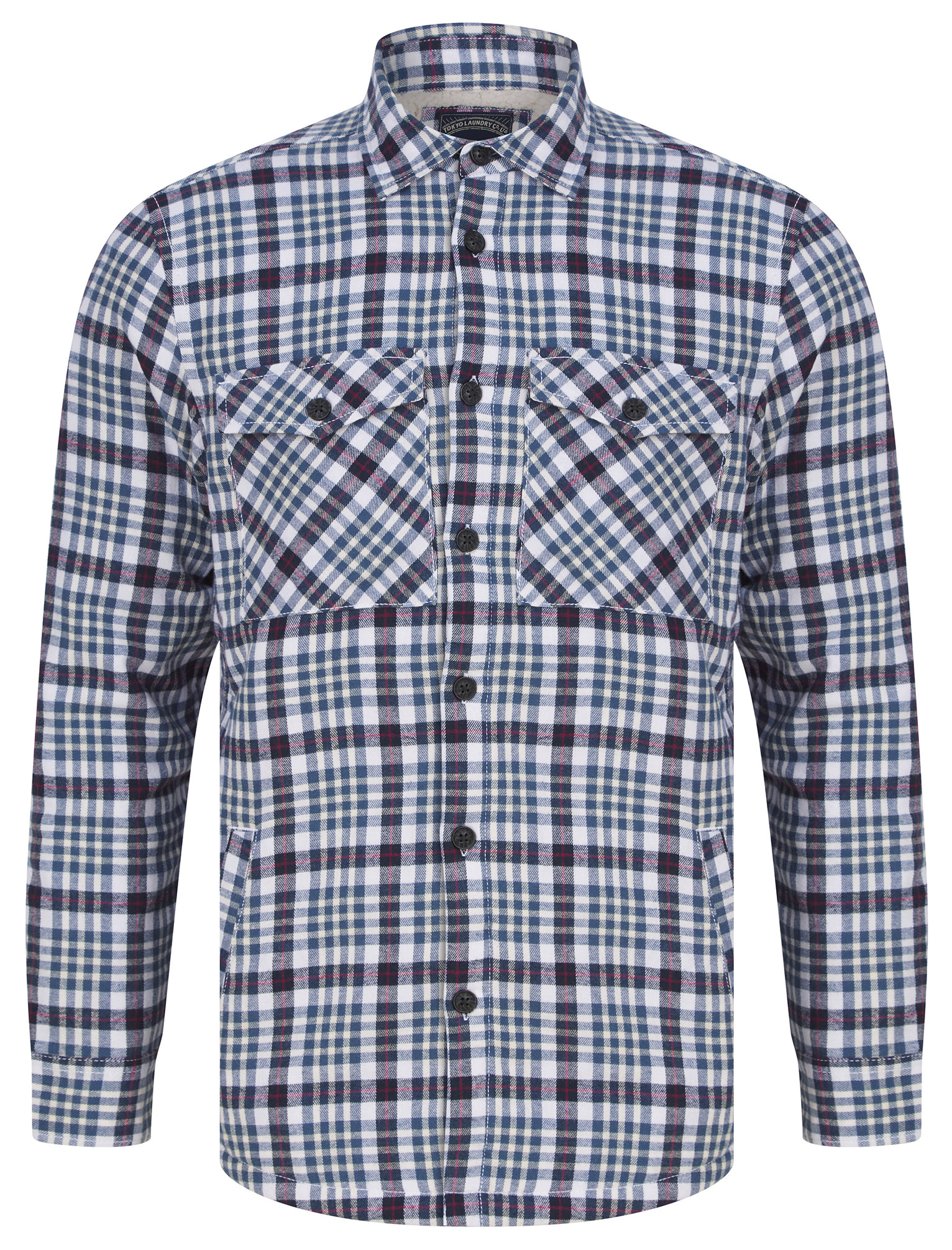 Tokyo Laundry Check Shirt Mens Thick Warm Fleece Lined Work Overshirt ...